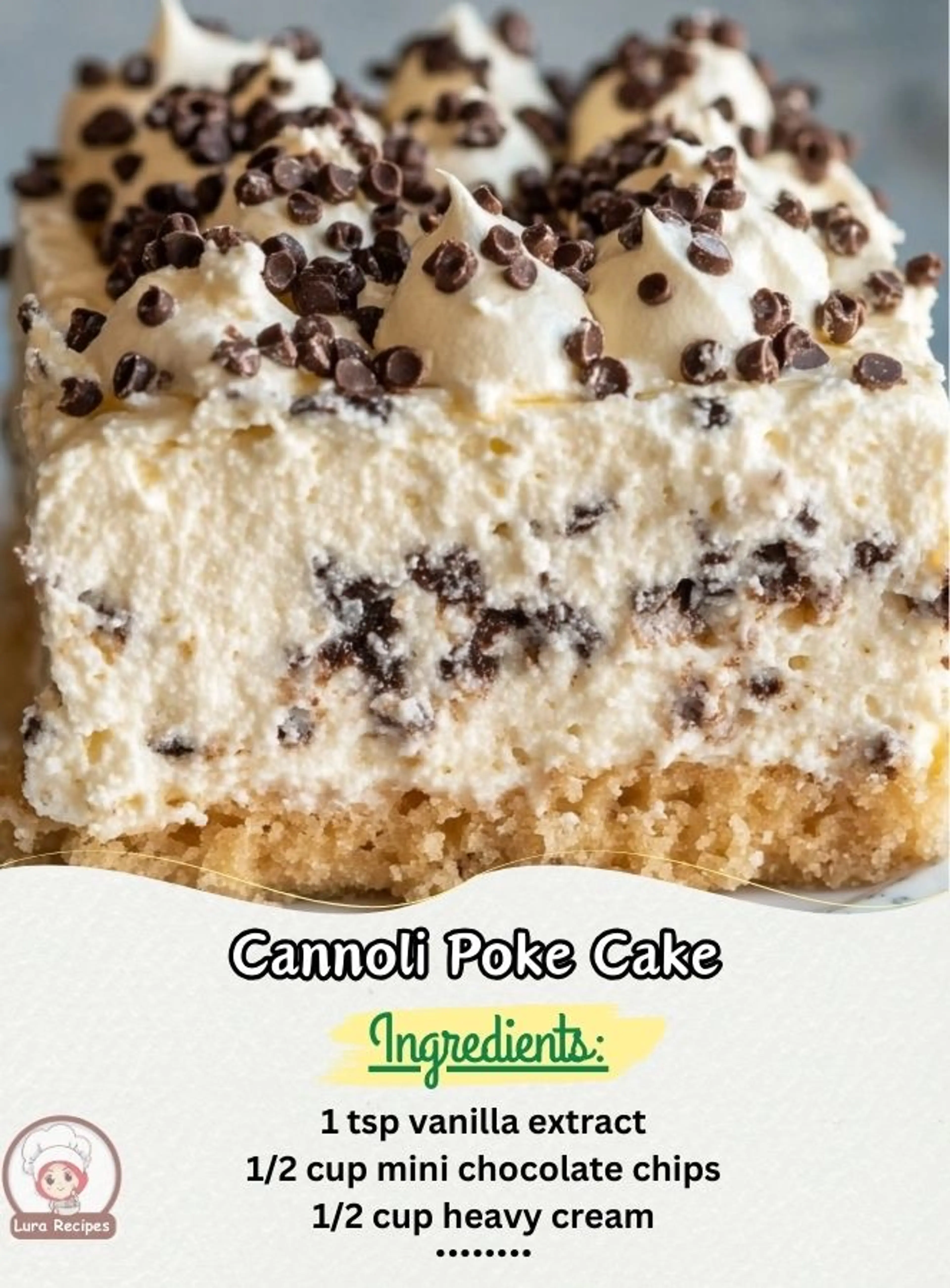 A Twist on the Classic Cannoli! This Cannoli Poke Cake Is Ri