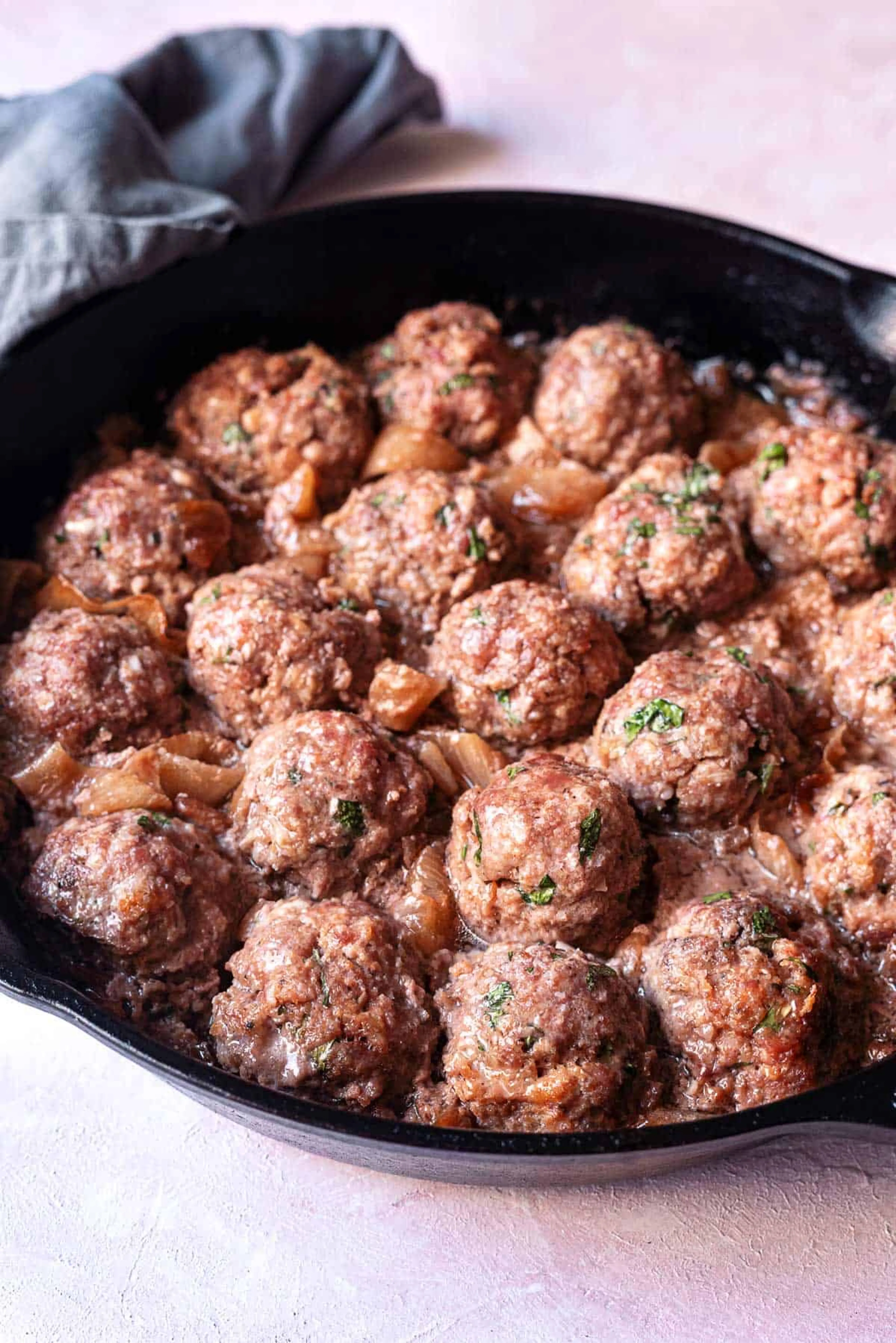 Lamb Meatballs with Caramelized Onions