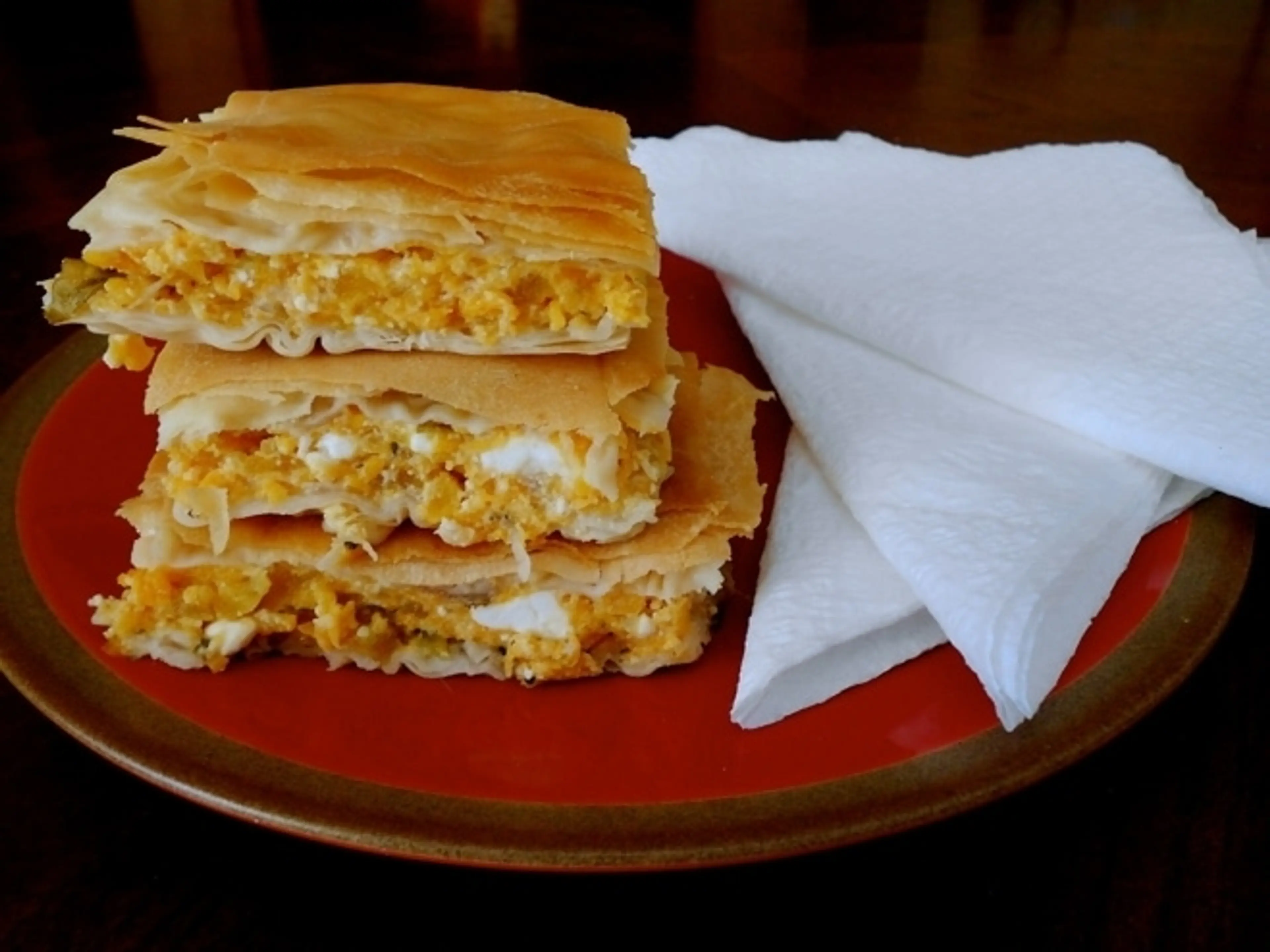 Greek Savory Pumpkin Pie with Feta Cheese-Kolokithopita