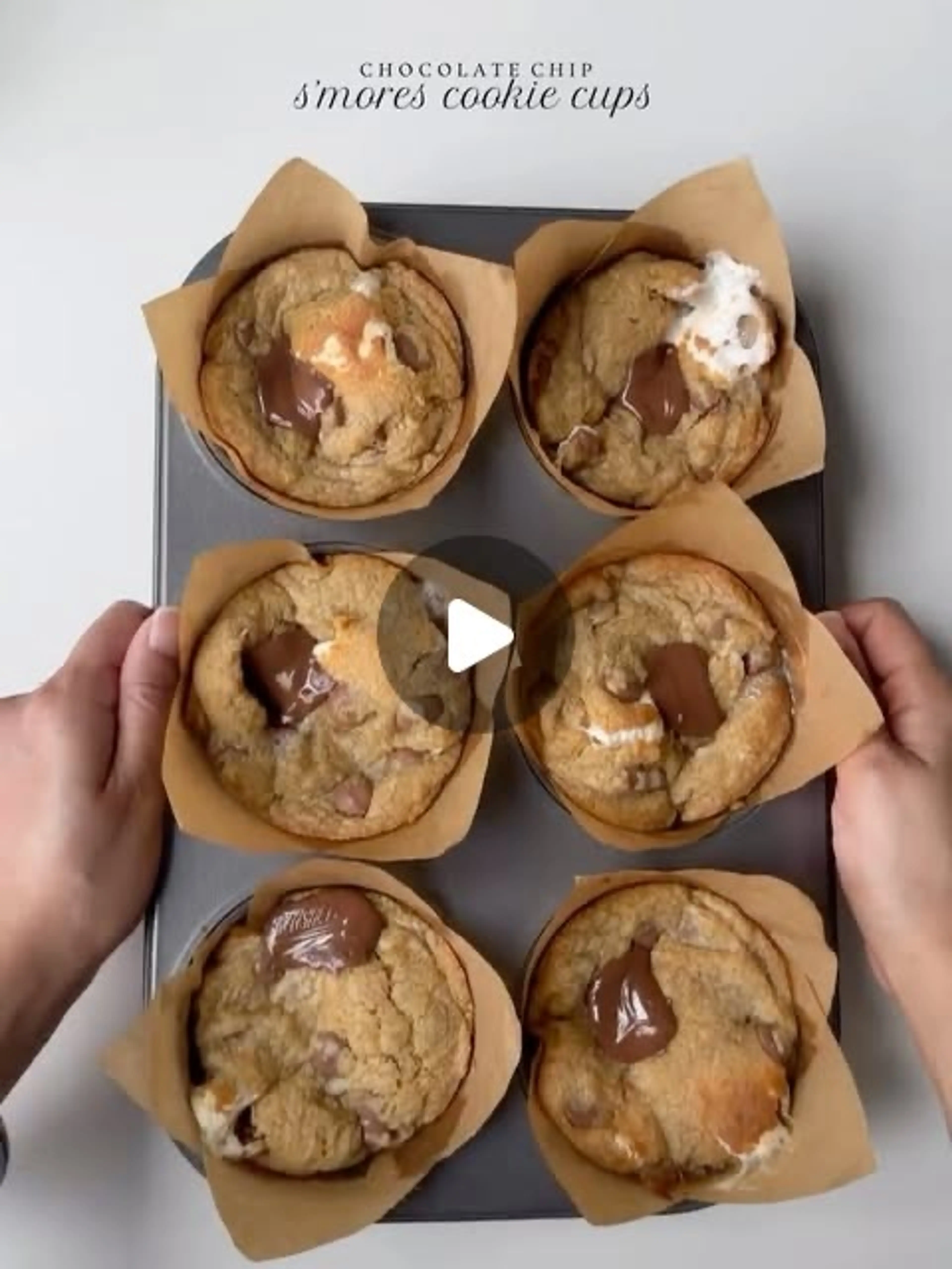 Chocolate Chip S’mores Cookie Cups