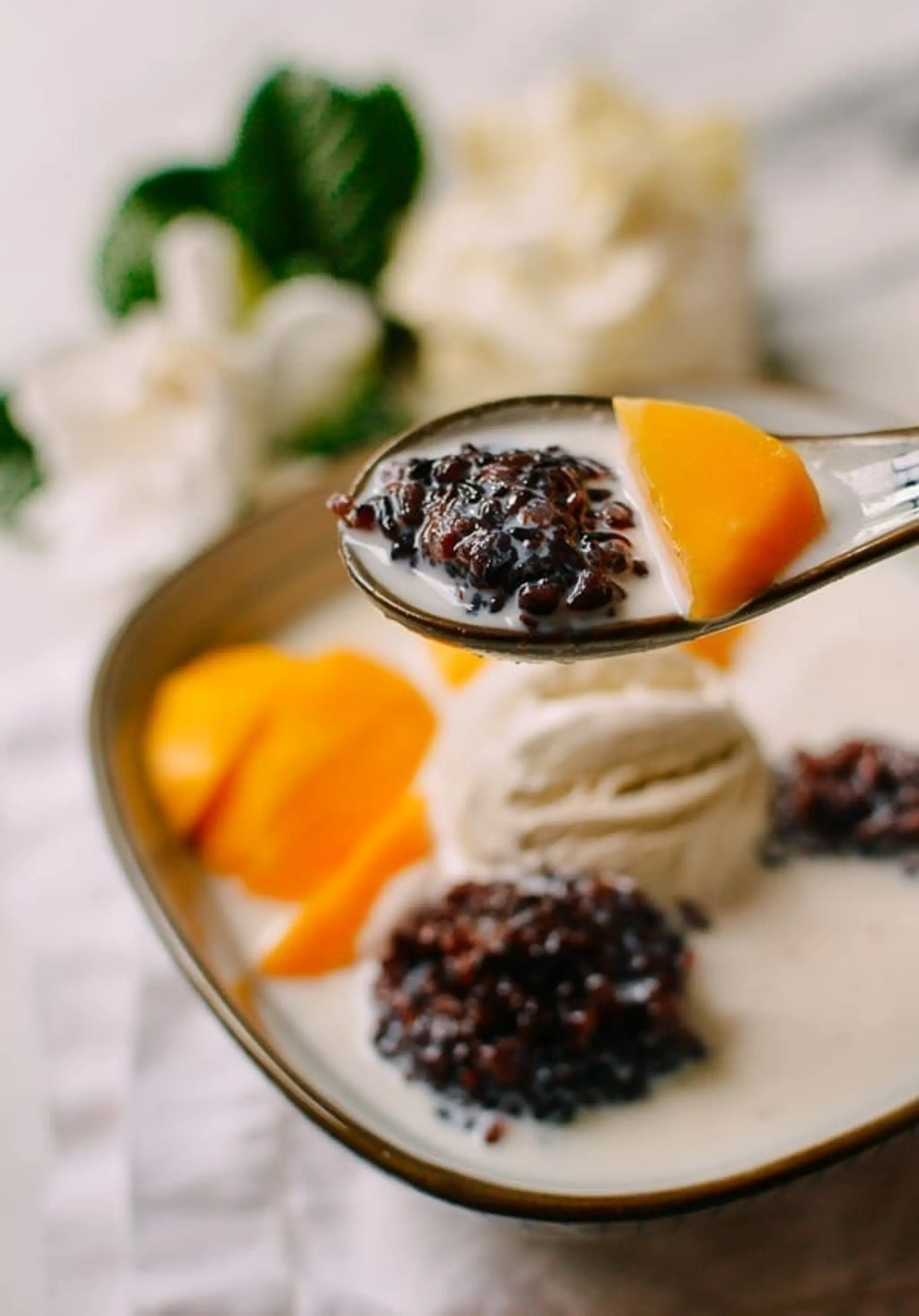 Black Sticky Rice Mango Dessert