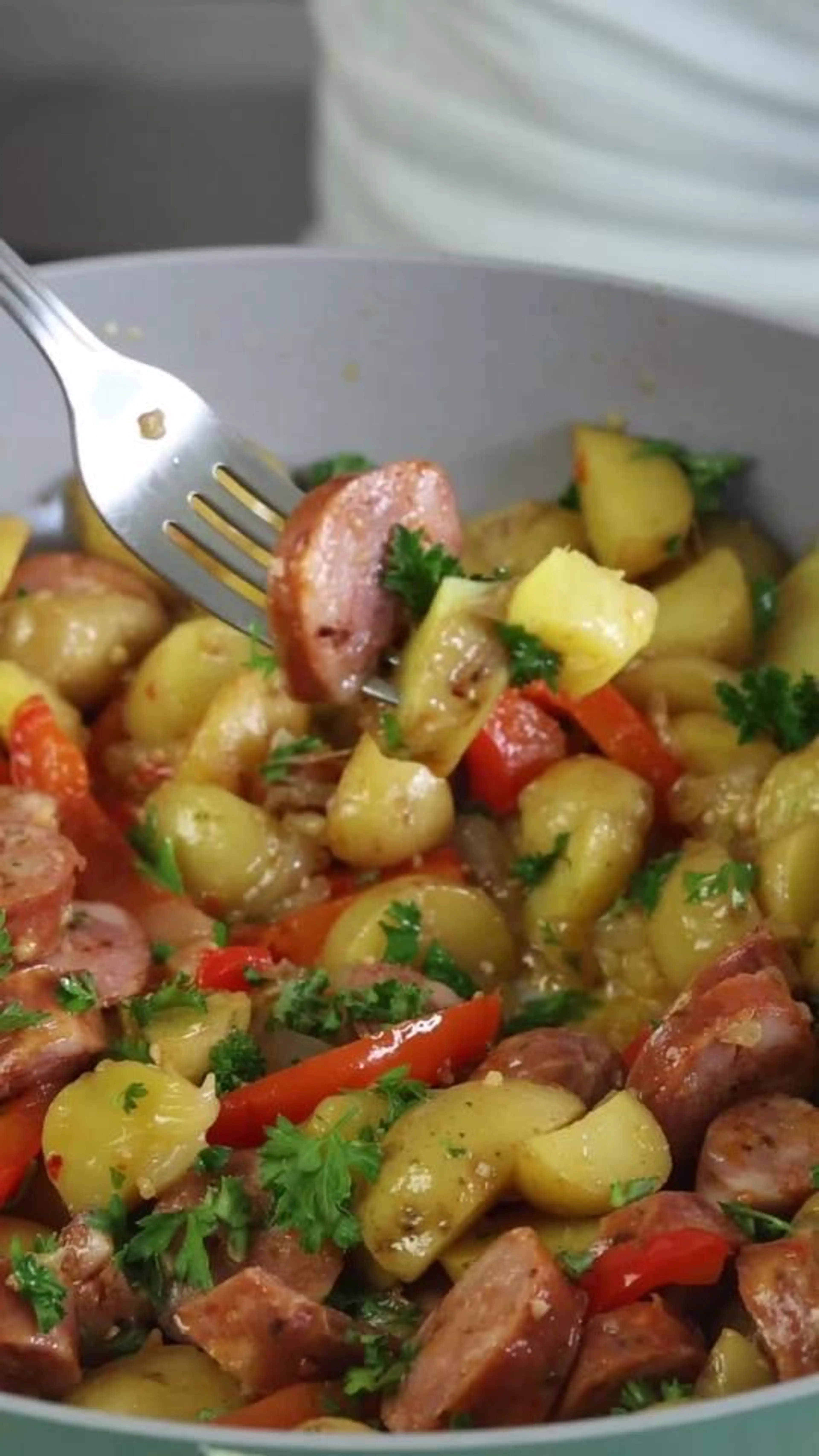 Chicken Sausage, Pepper And Potato Skillet
