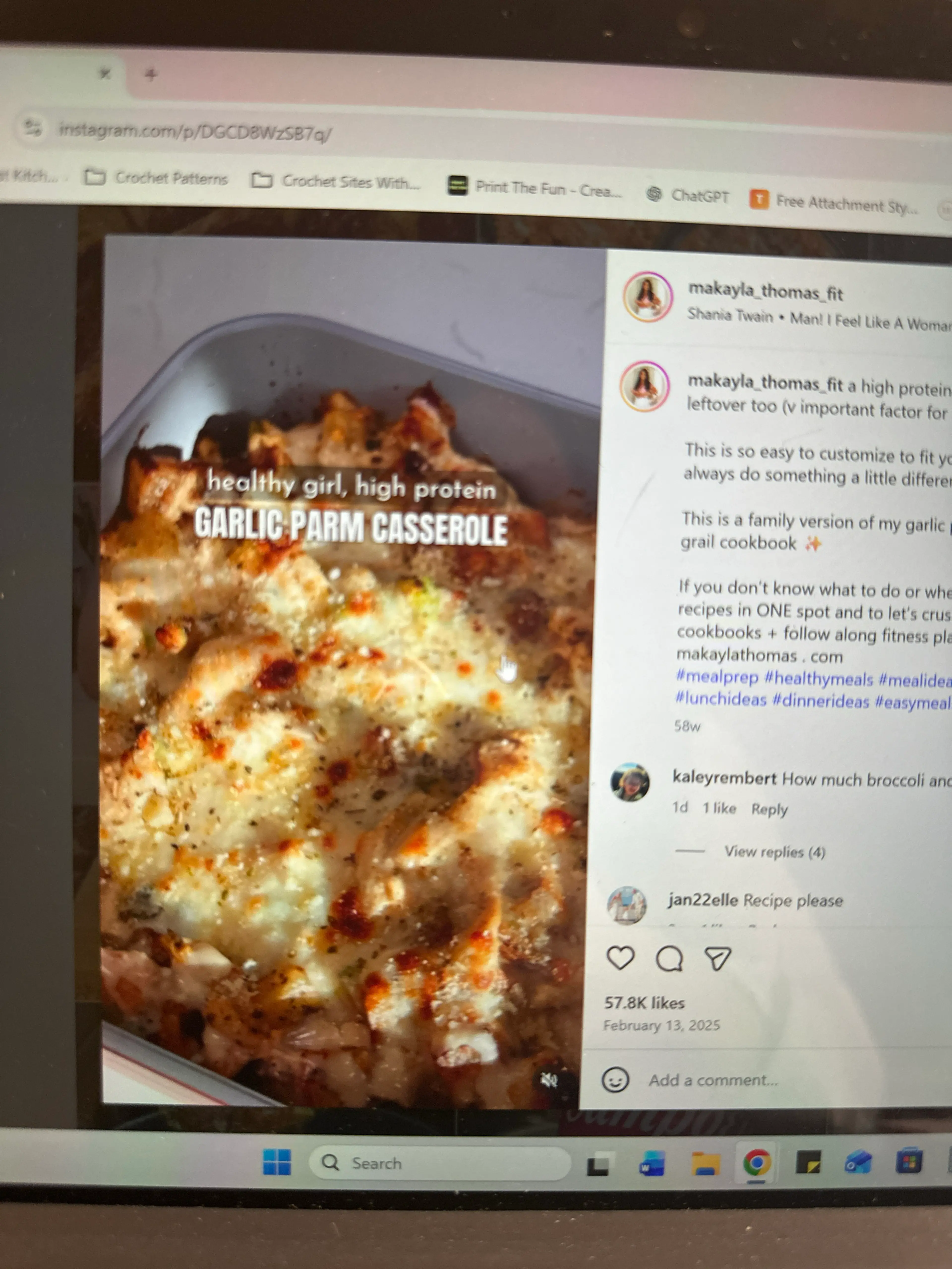 Garlic Parmesan Casserole