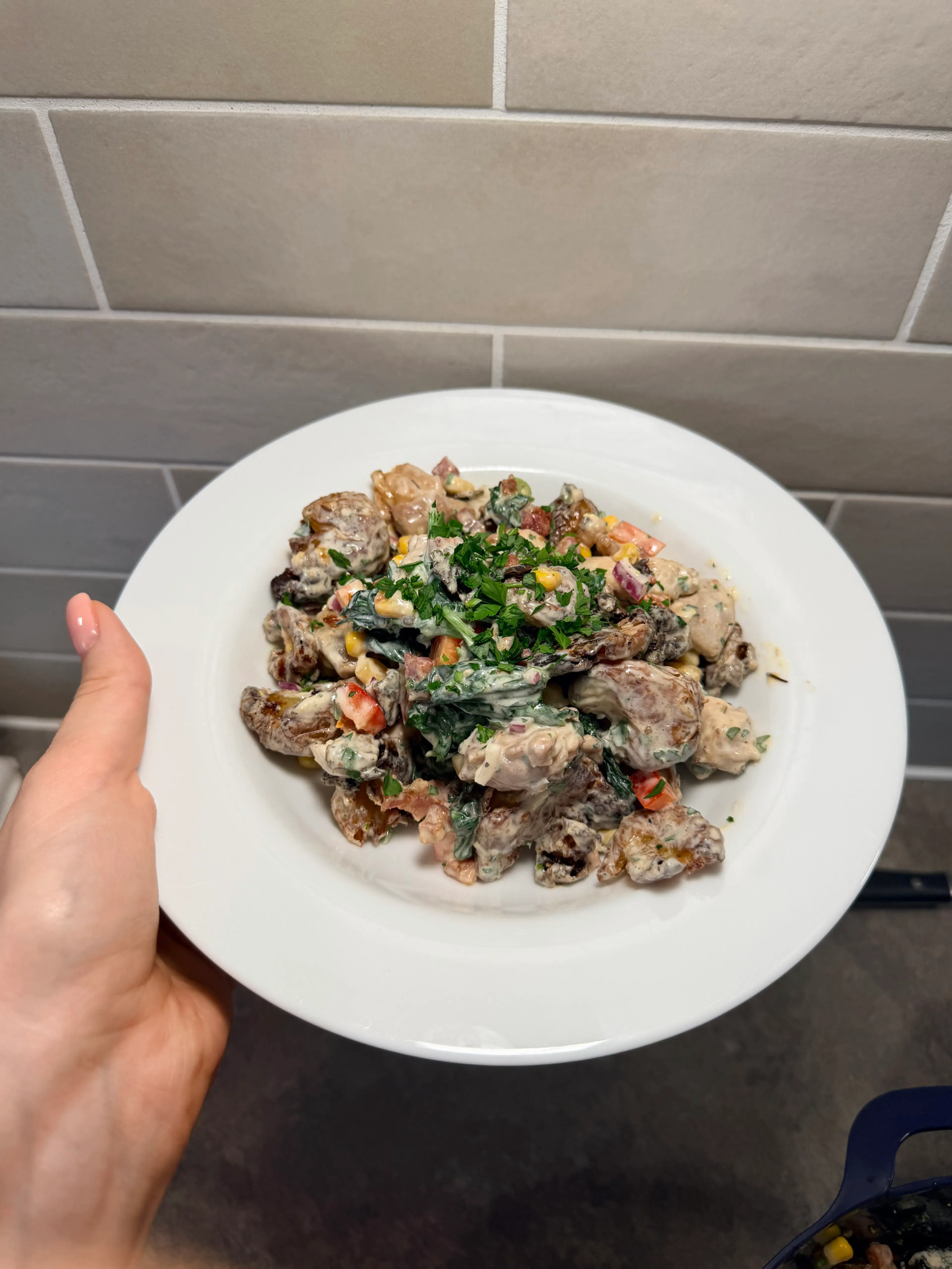 Crispy Smashed Roast Potato Salad