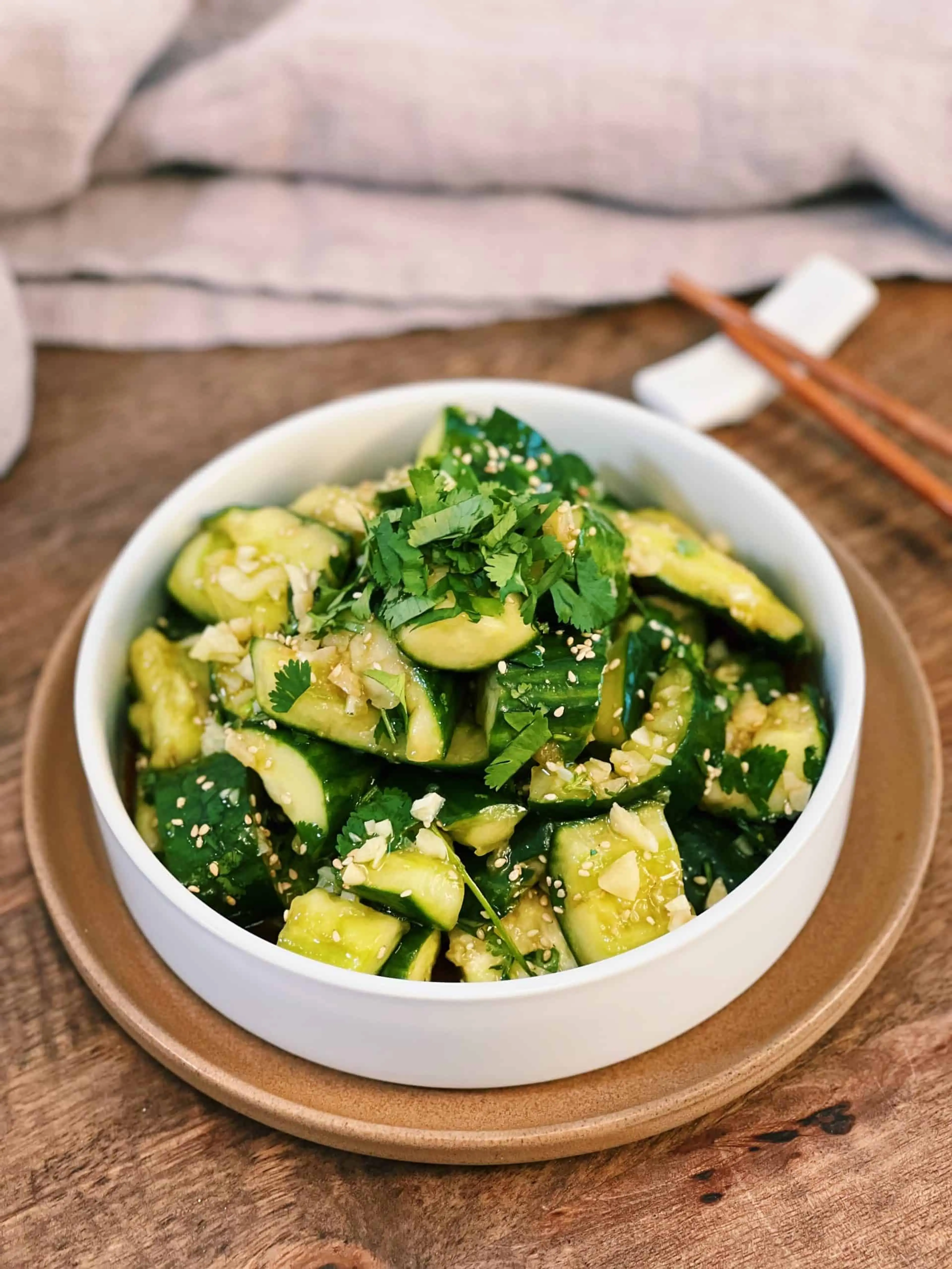 Garlic Smashed Cucumber Salad