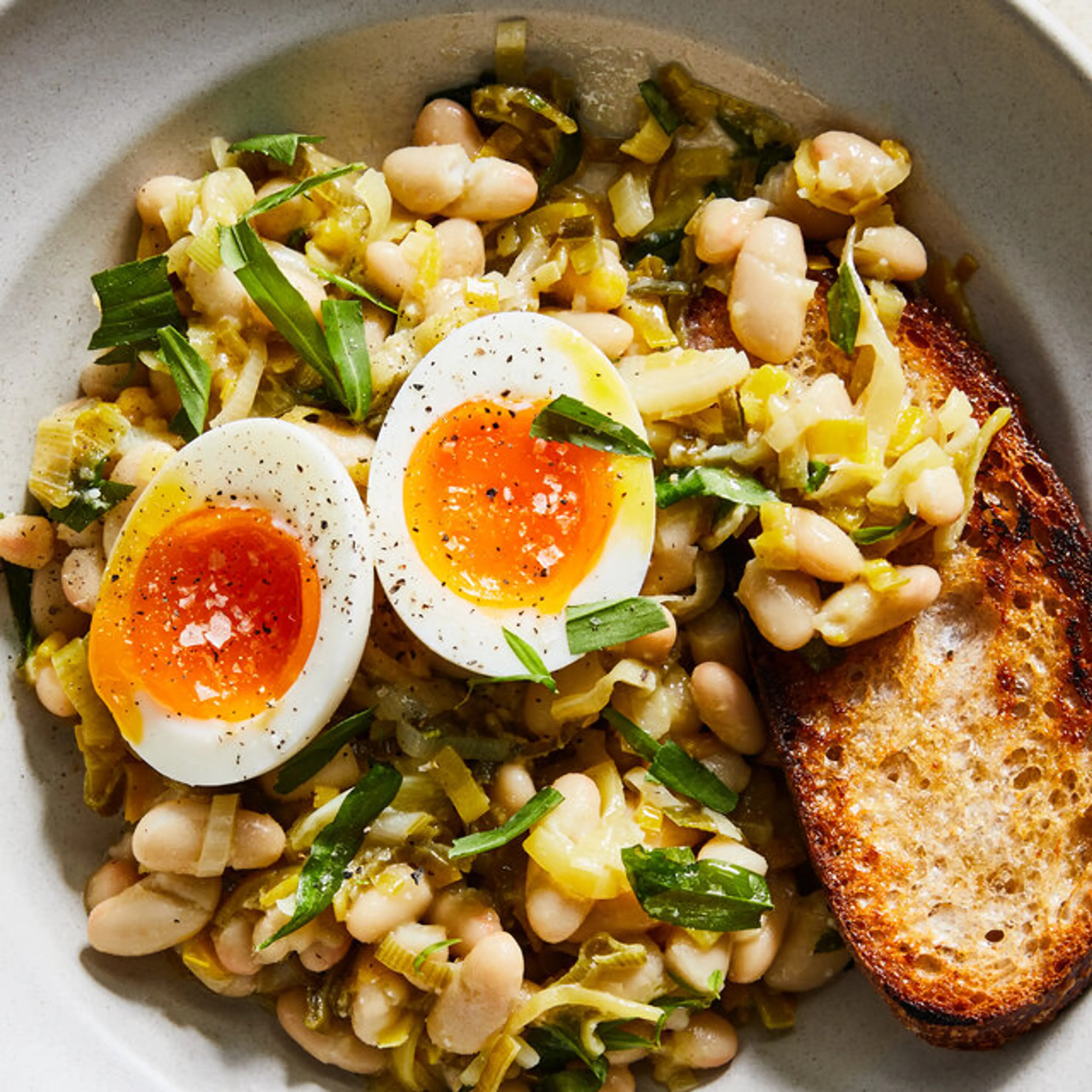 Miso Leeks with Hutterite Beans