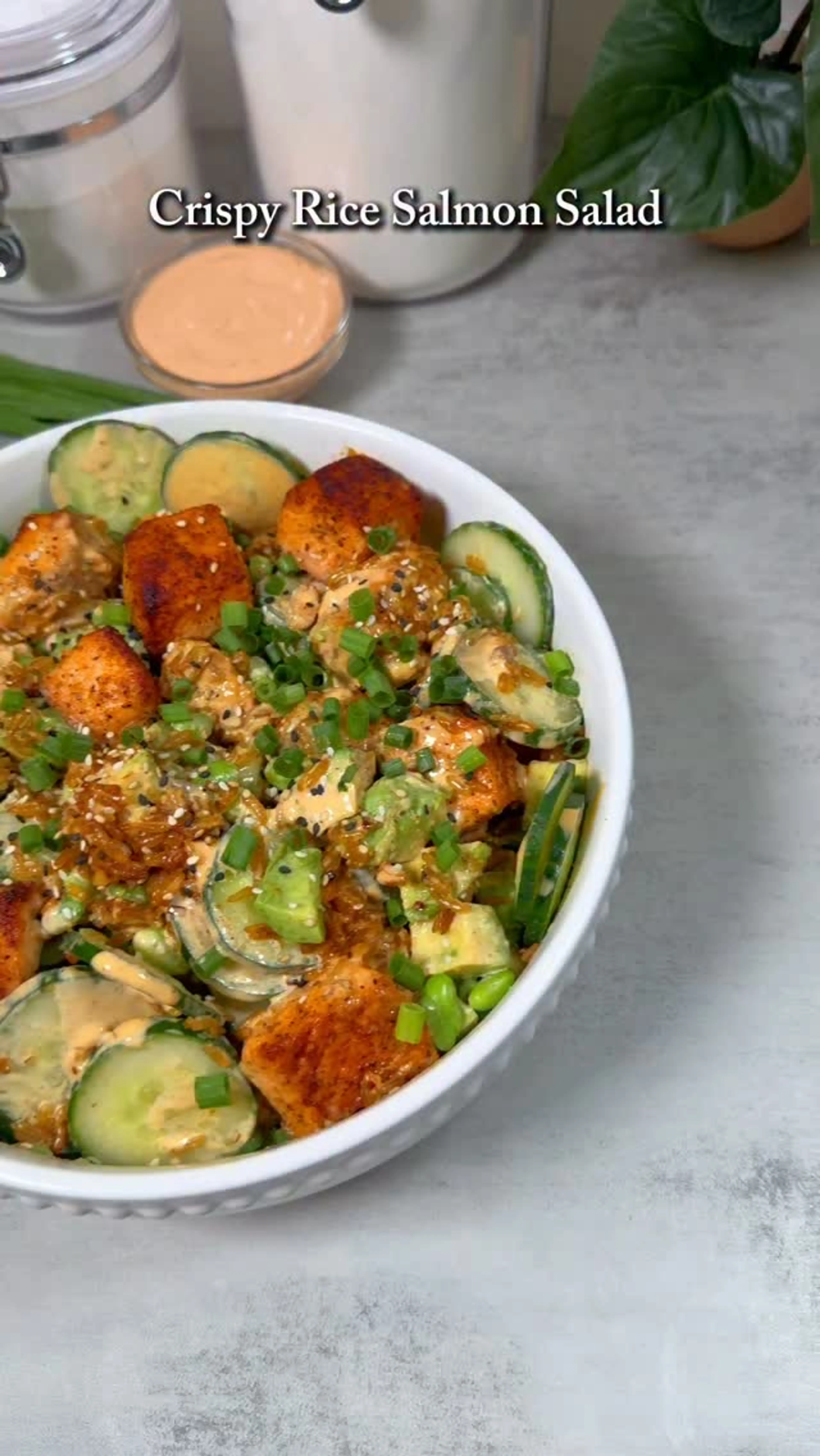 Crispy Rice Salmon Salad