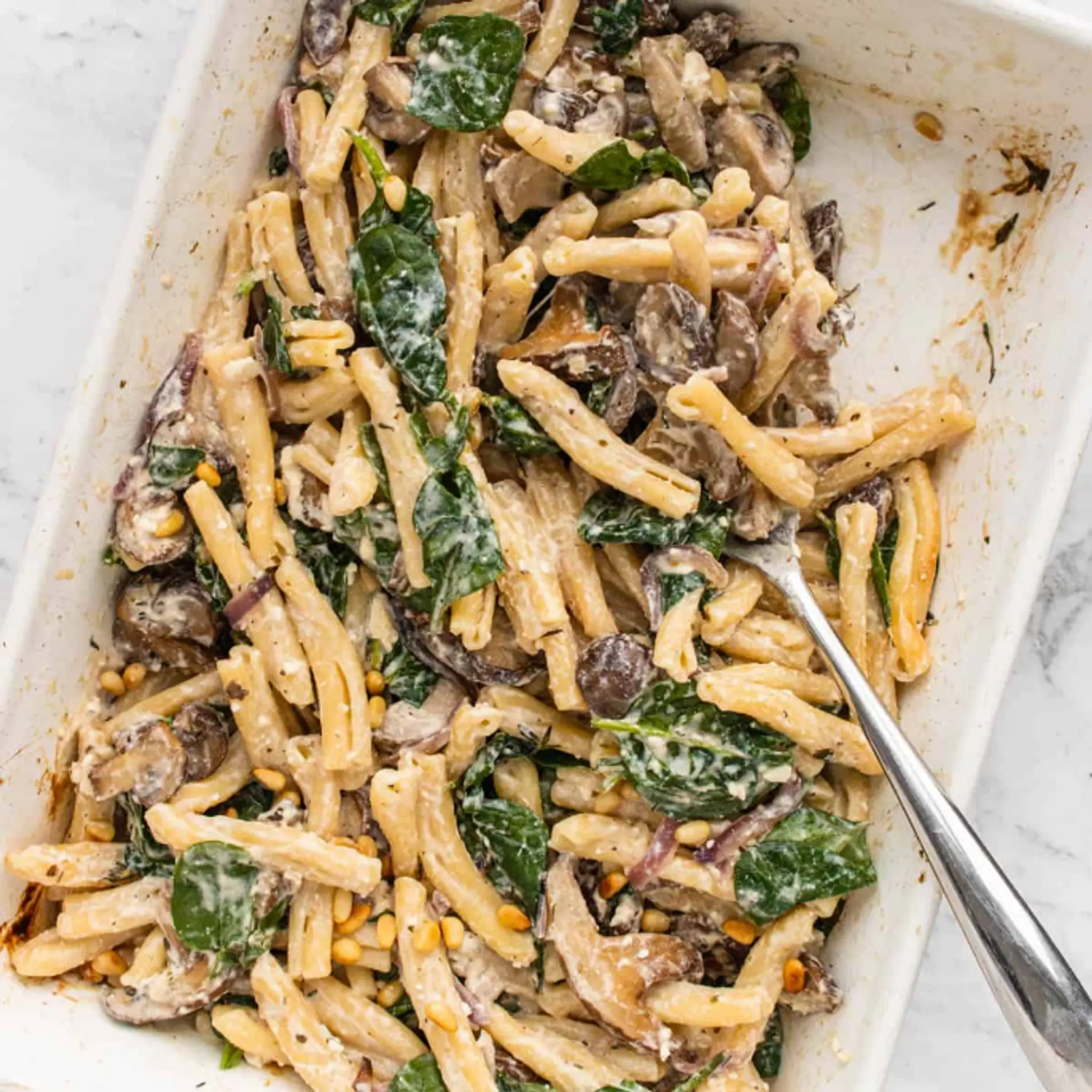 Baked Feta Pasta with Mushrooms