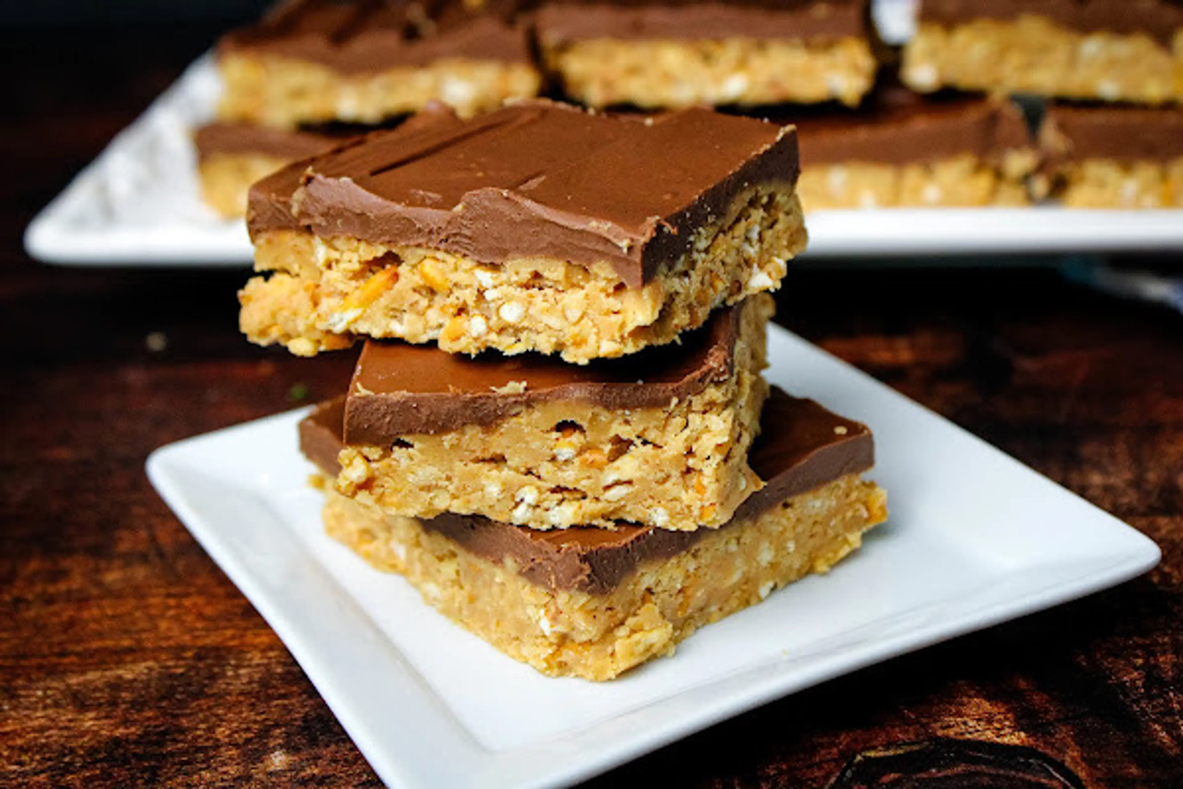 No-Bake Chocolate PB Pretzel Ritz Bars
