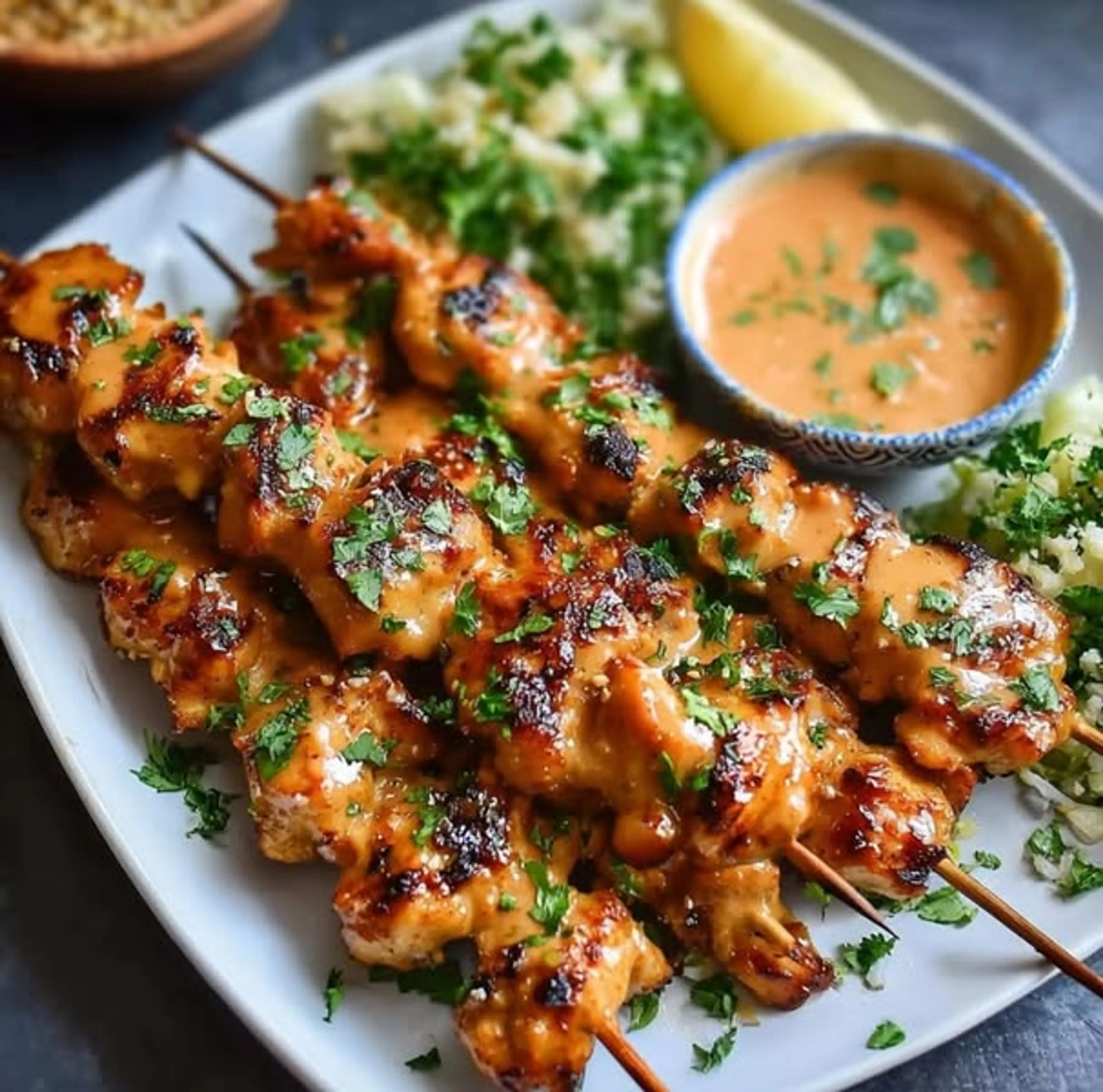 Bang Bang Chicken Skewers