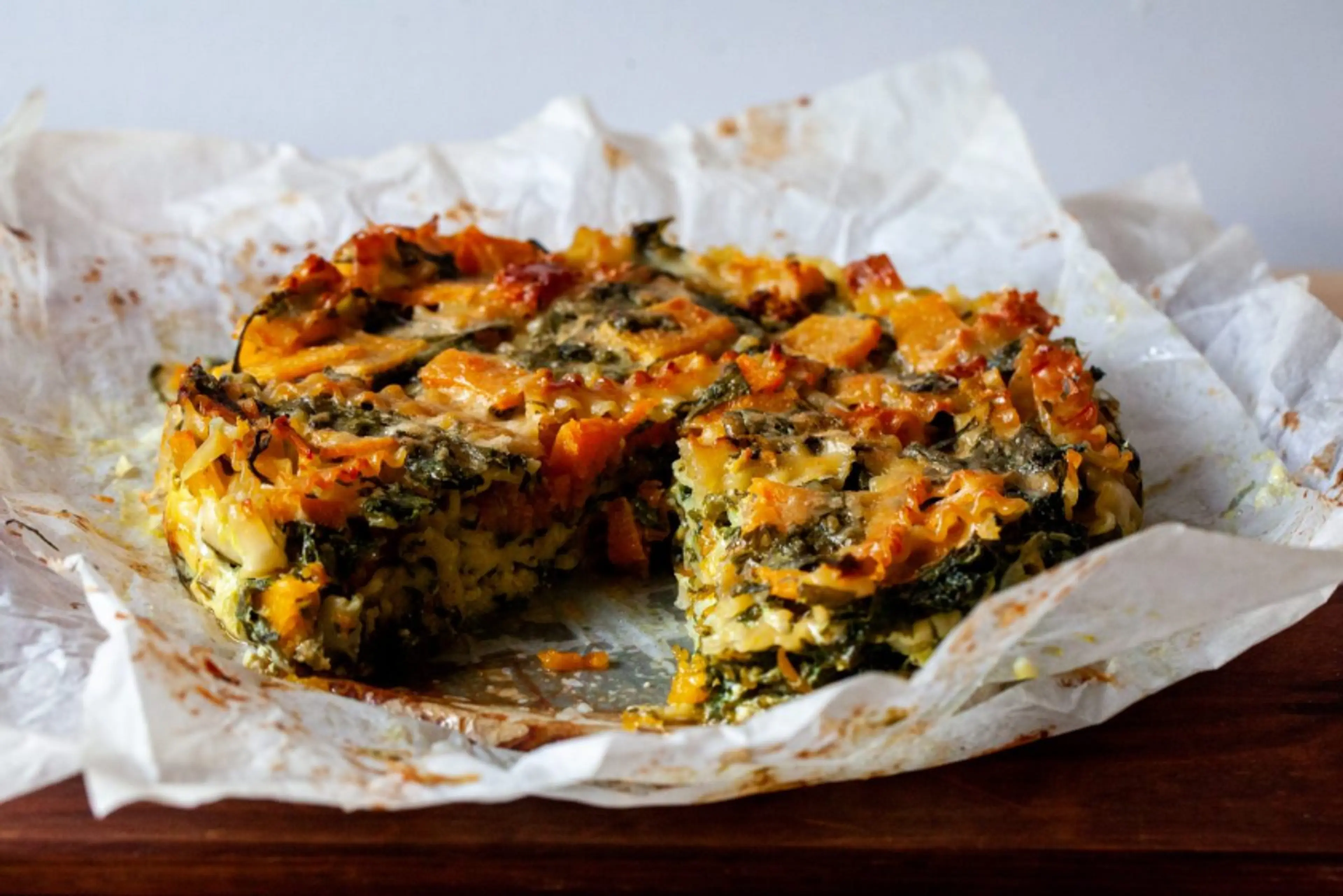 Winter Squash and Spinach Pasta Bake