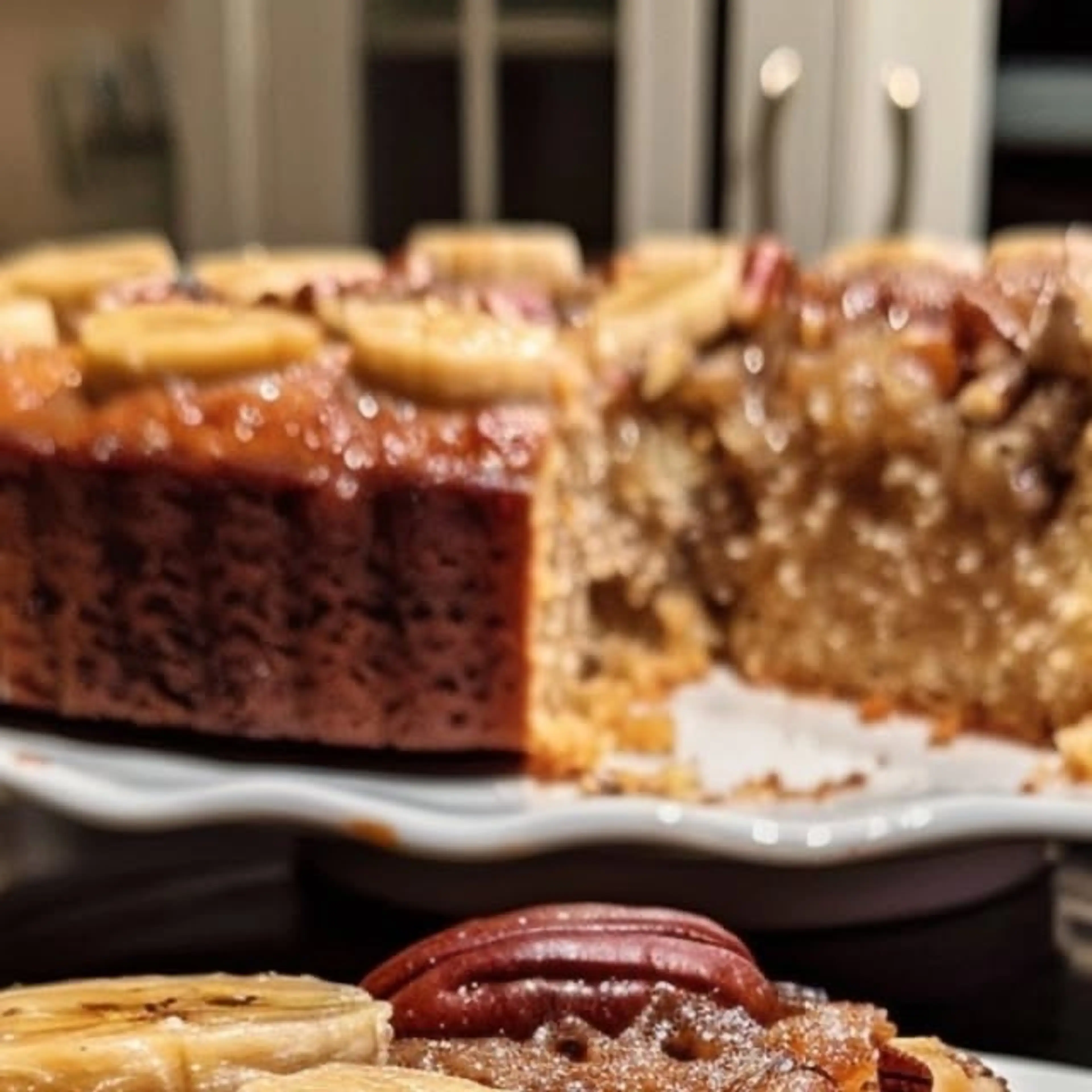 Rum Banana Pecan Cake