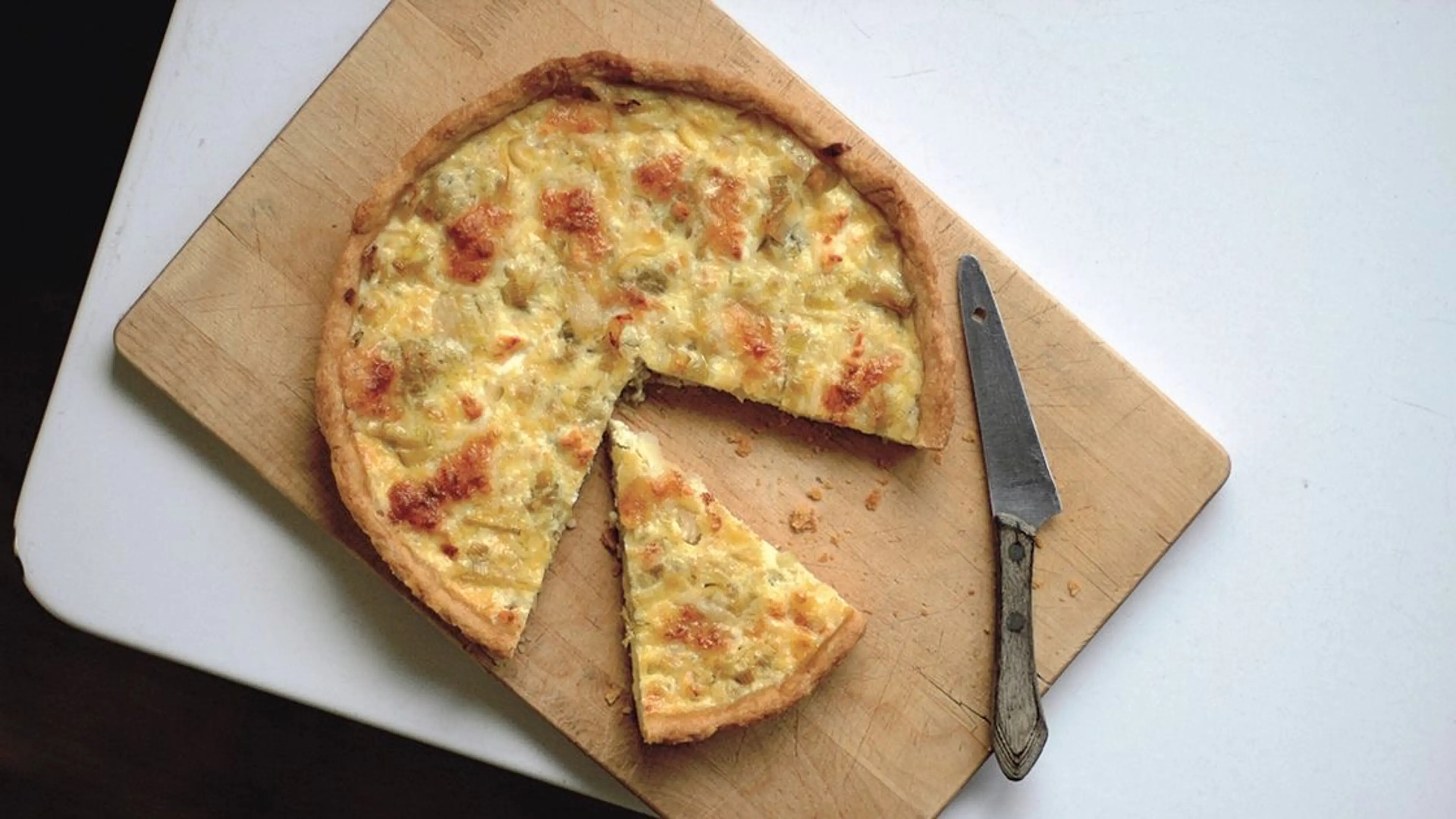Belgian Leek Tart with Aged Goat Cheese (_Flamiche Aux Poire
