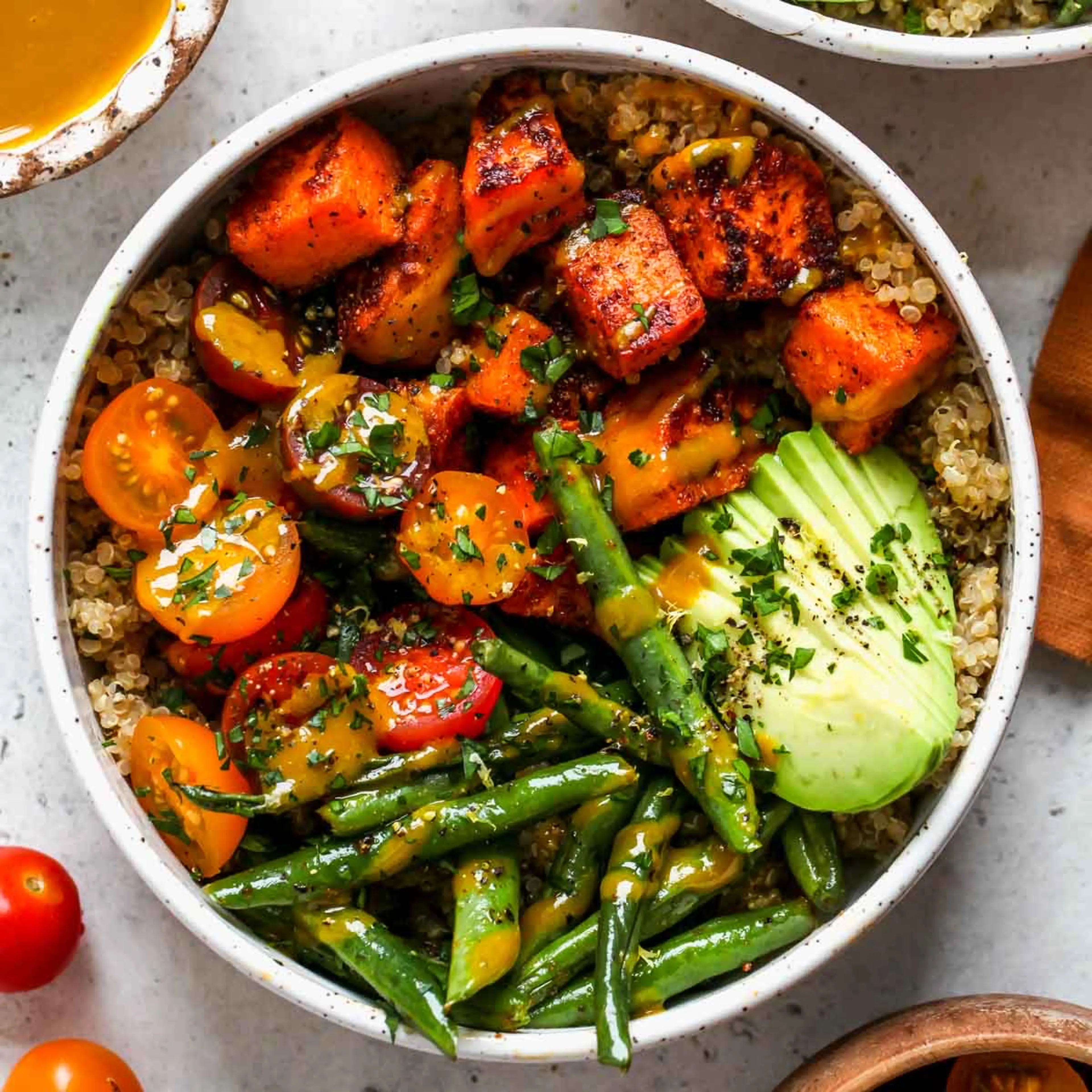 Sweet Potato Grain Bowls with Turmeric Honey Mustard