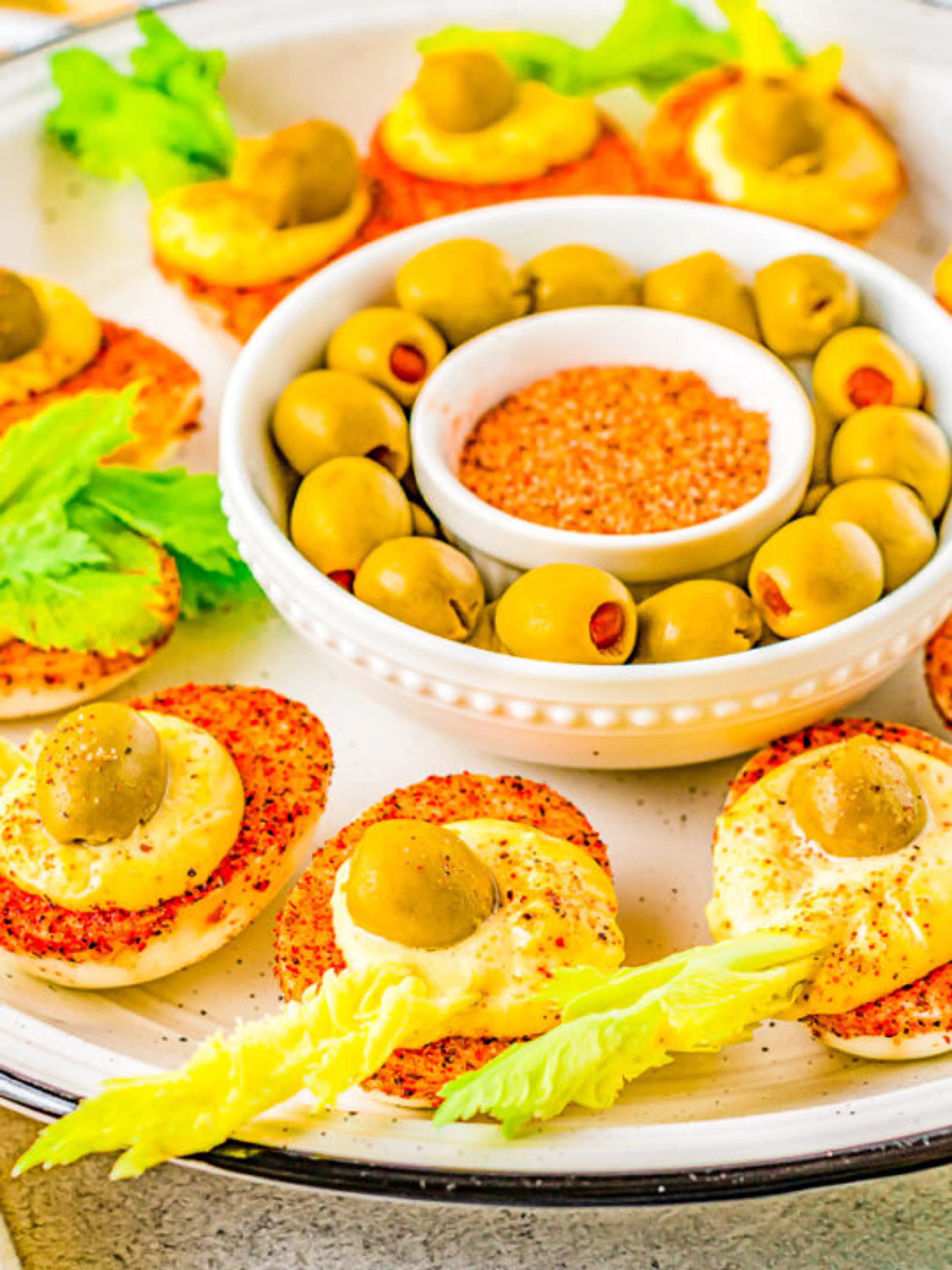 Bloody Mary Deviled Eggs