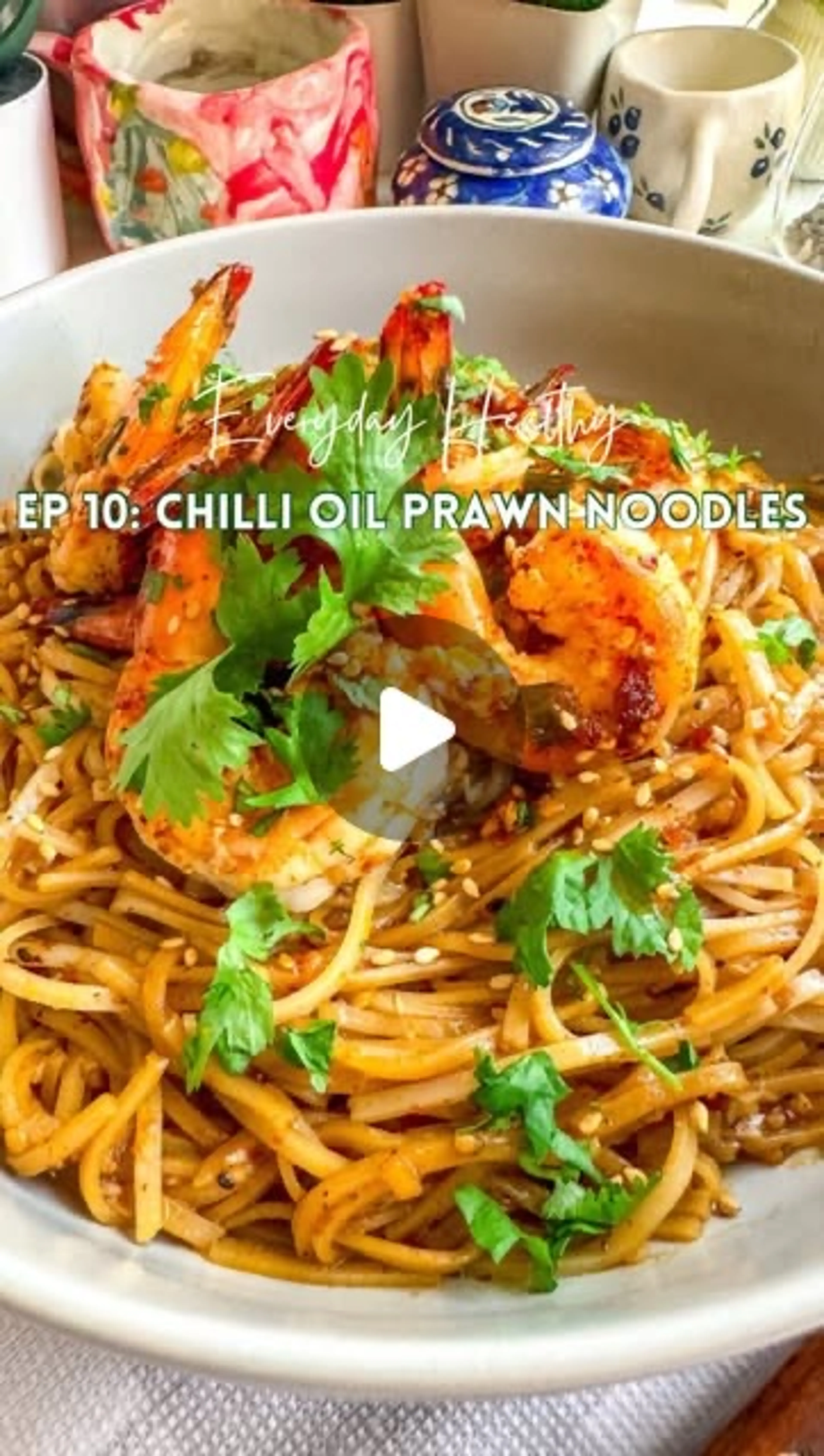 Chilli Oil Prawn Noodles Recipe