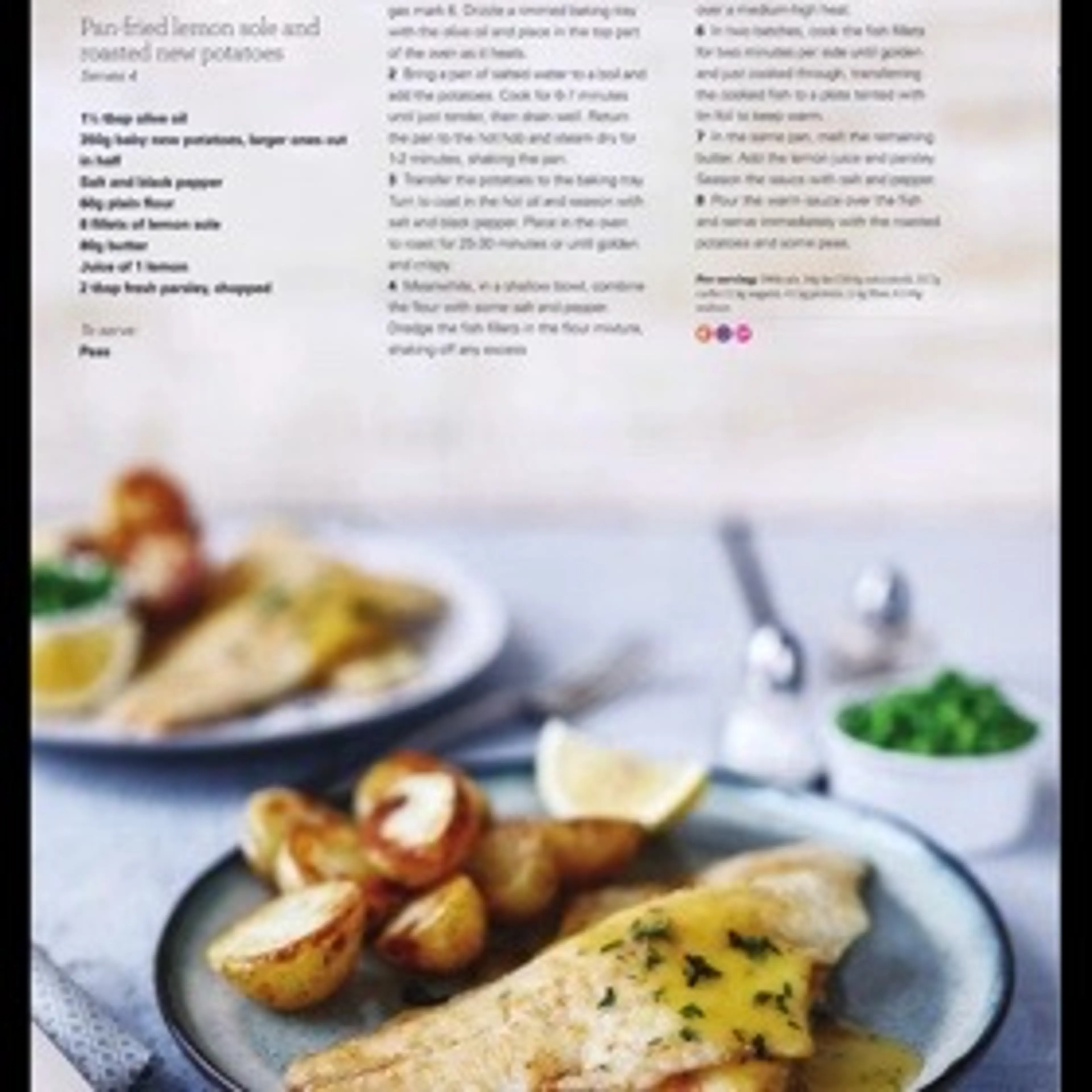 Pan-fried lemon sole and roasted new potatoes
