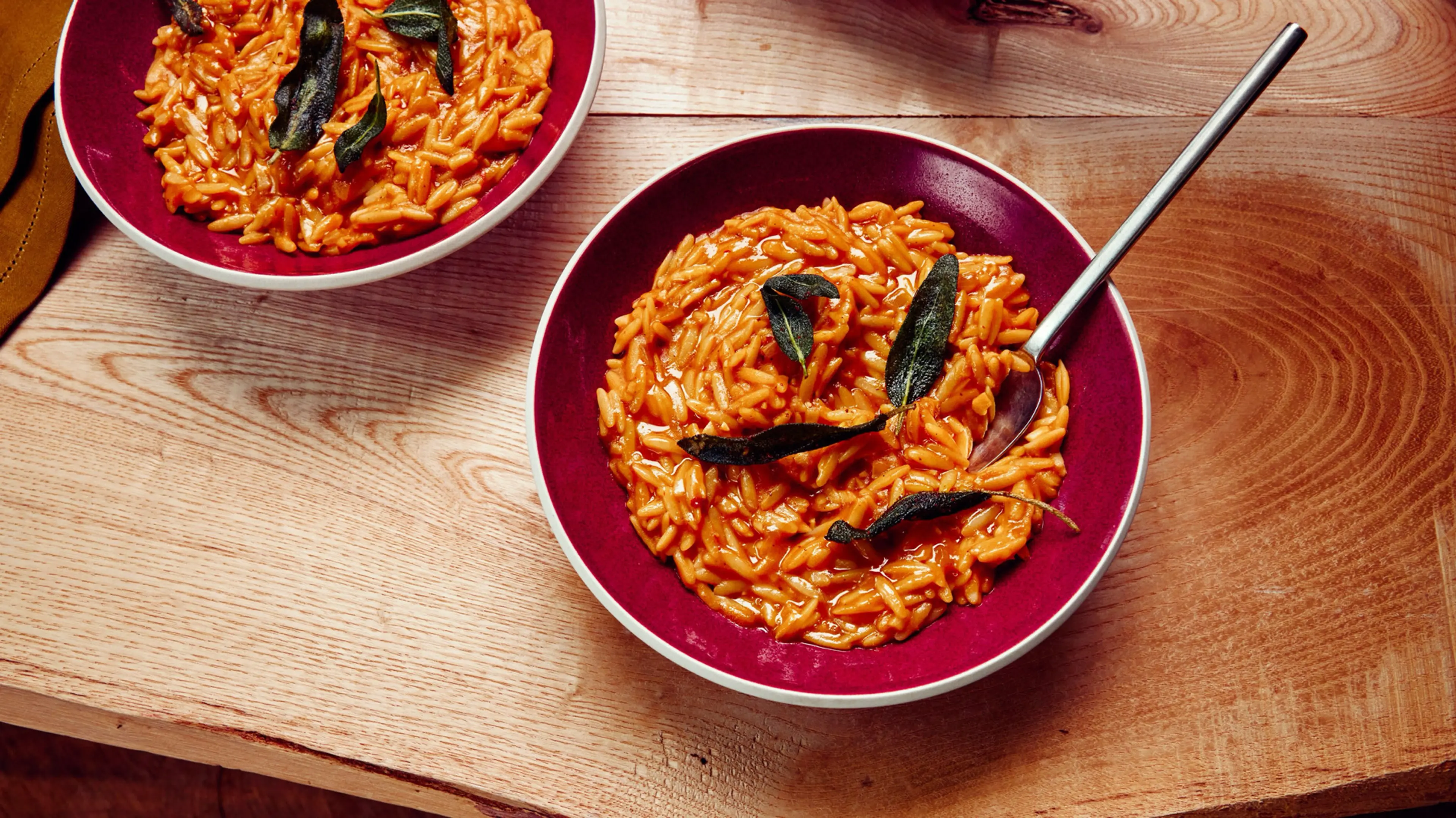 Butternut Squash Orzo With Fried Sage