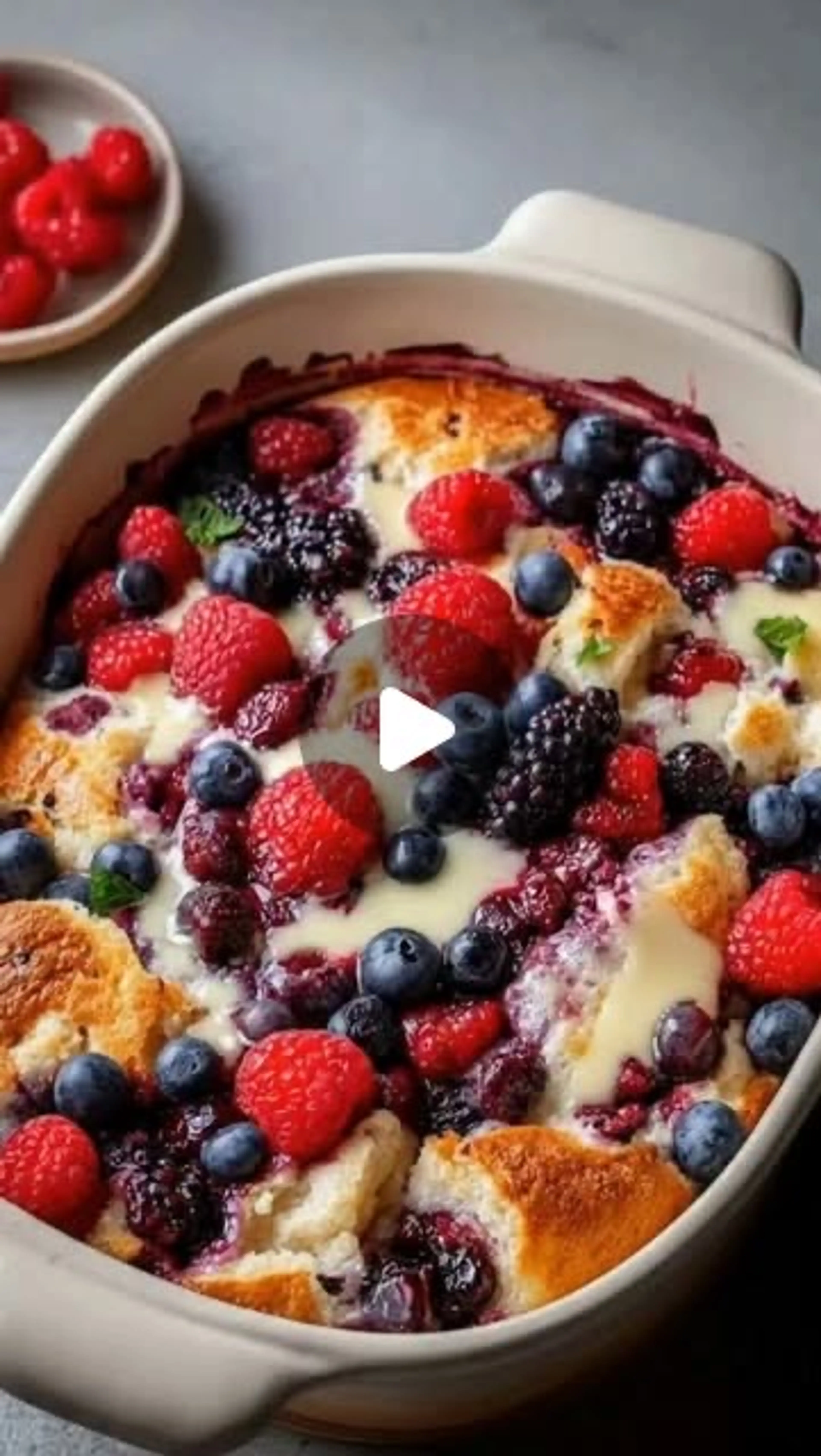 High-protein Triple Berry Bake