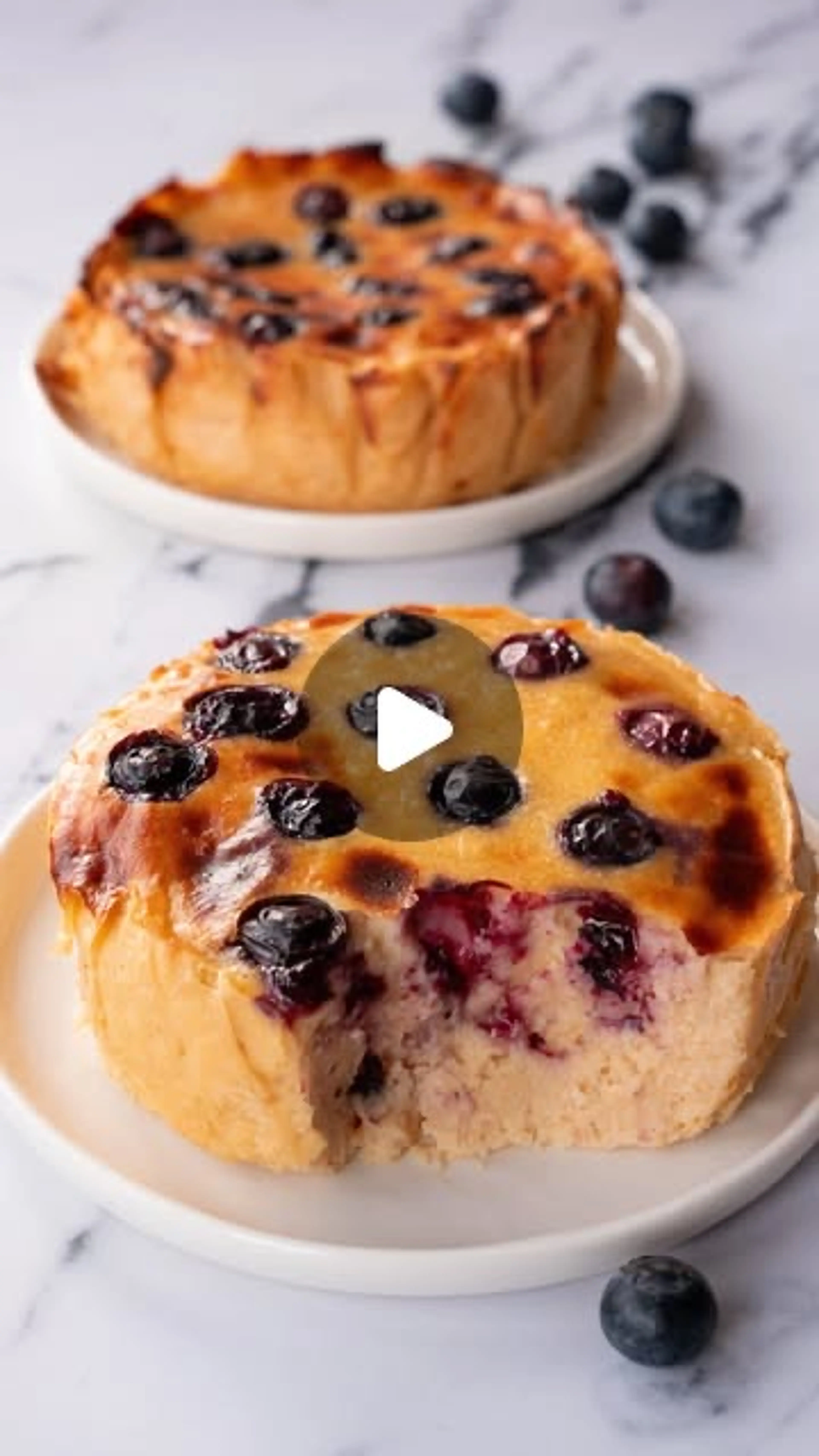 Tarta Proteica De Yogur Y Arándanos