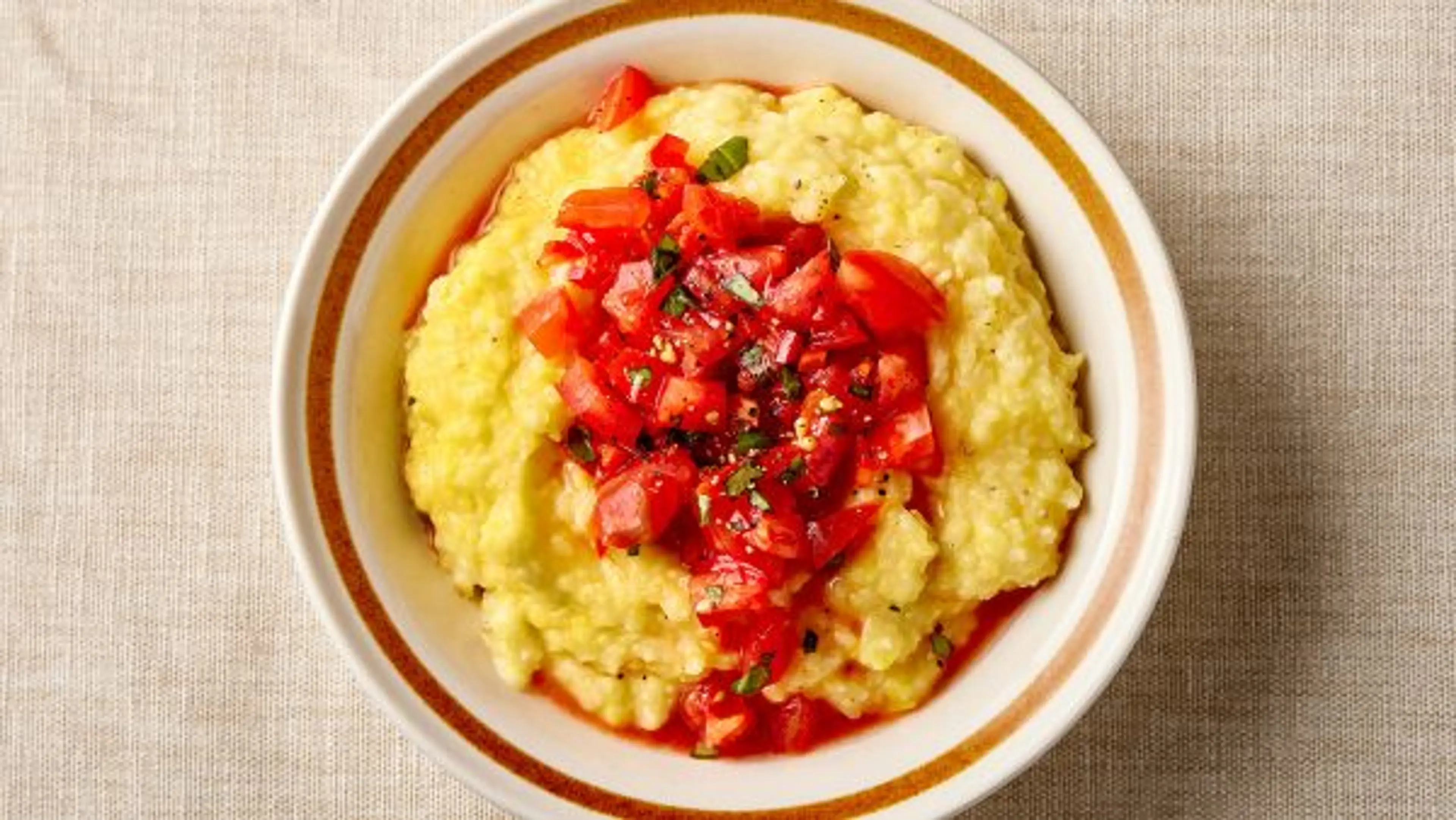 Sweet Corn Polenta with Tomato and Basil