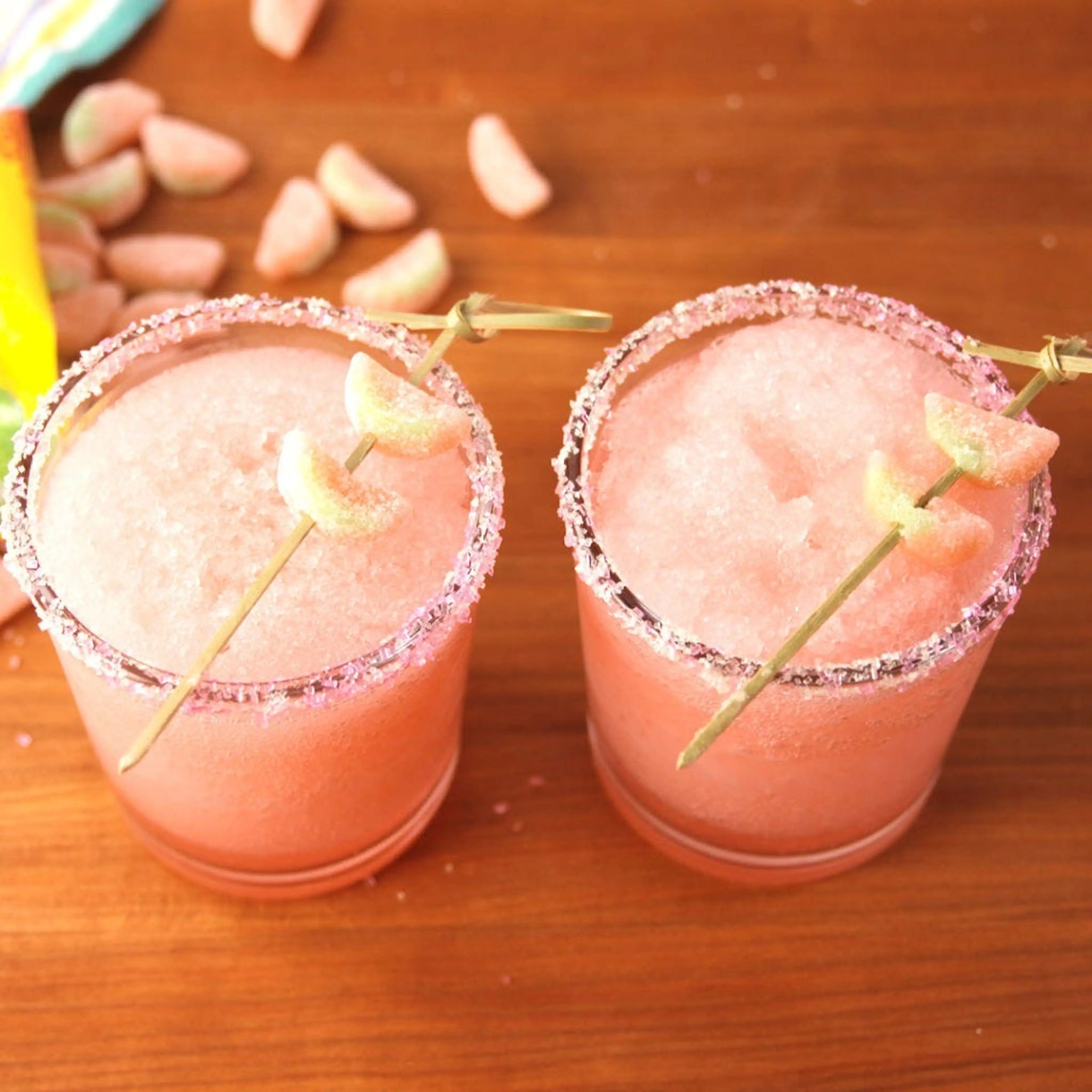 Boozy Sour Watermelon Slushies