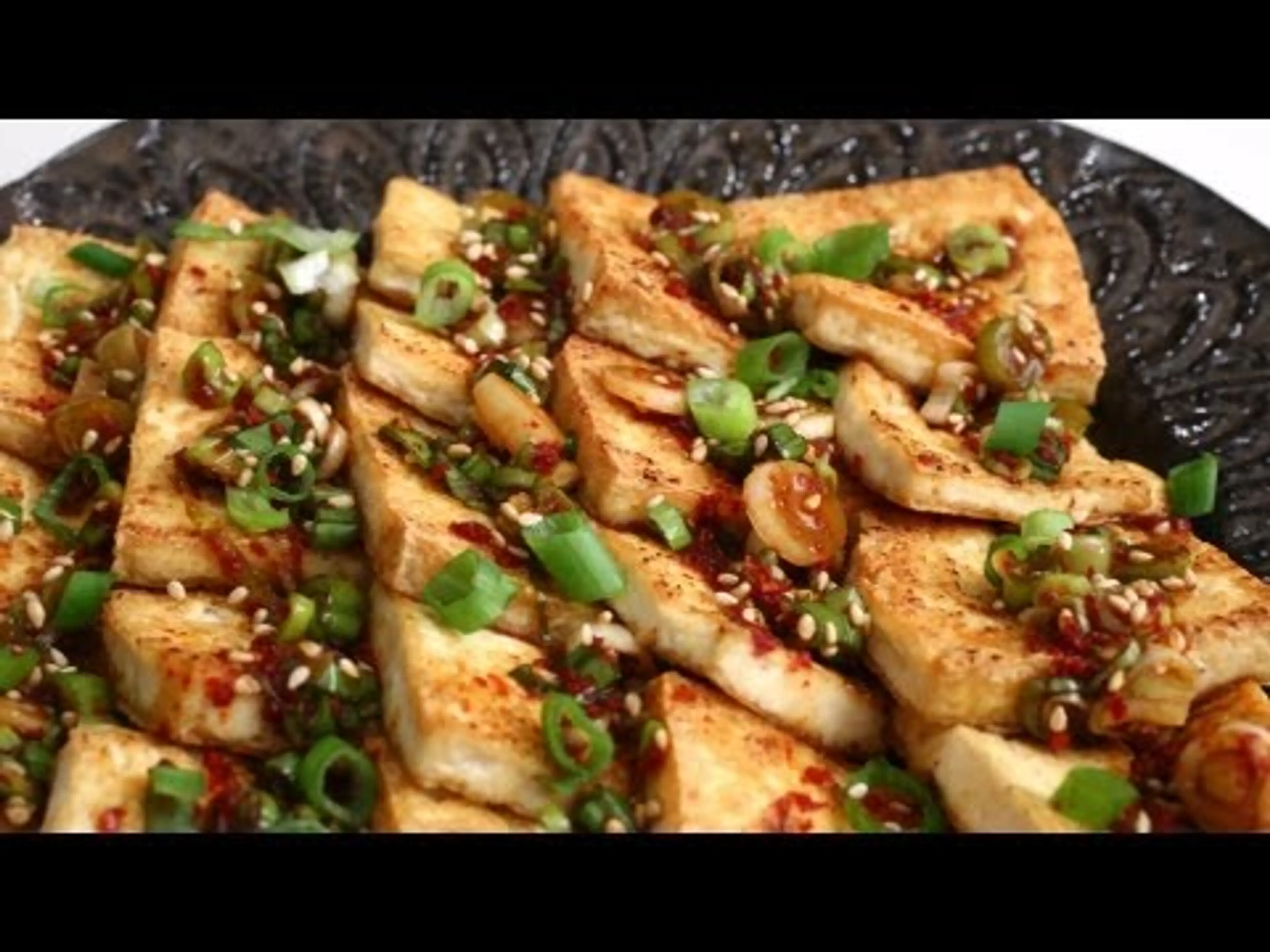 Pan fried tofu in soy sauce (Dubu-ganjangjorim)