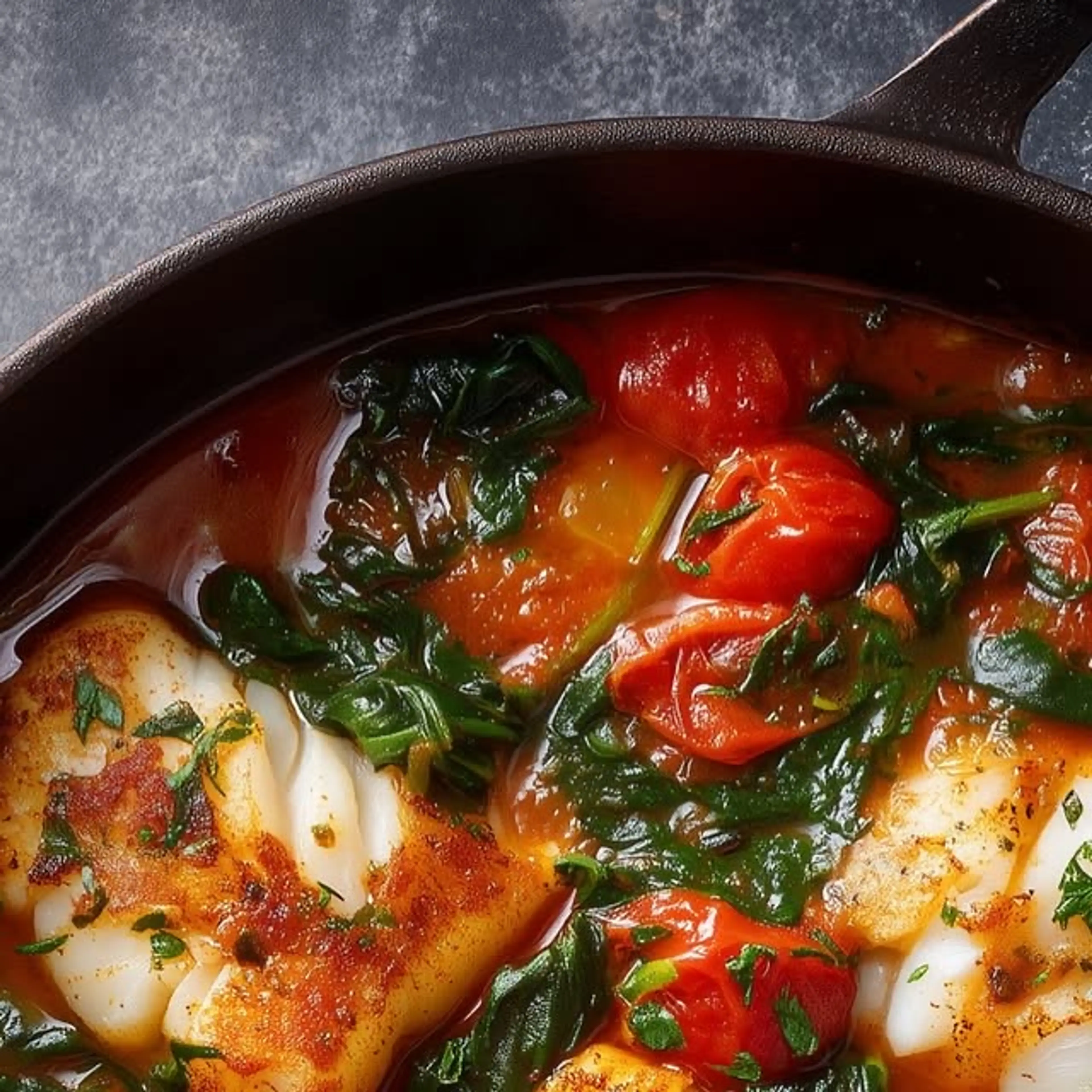 Easy Cod & Spinach Stew. a Glorious Bit of Sunshine in a Bow