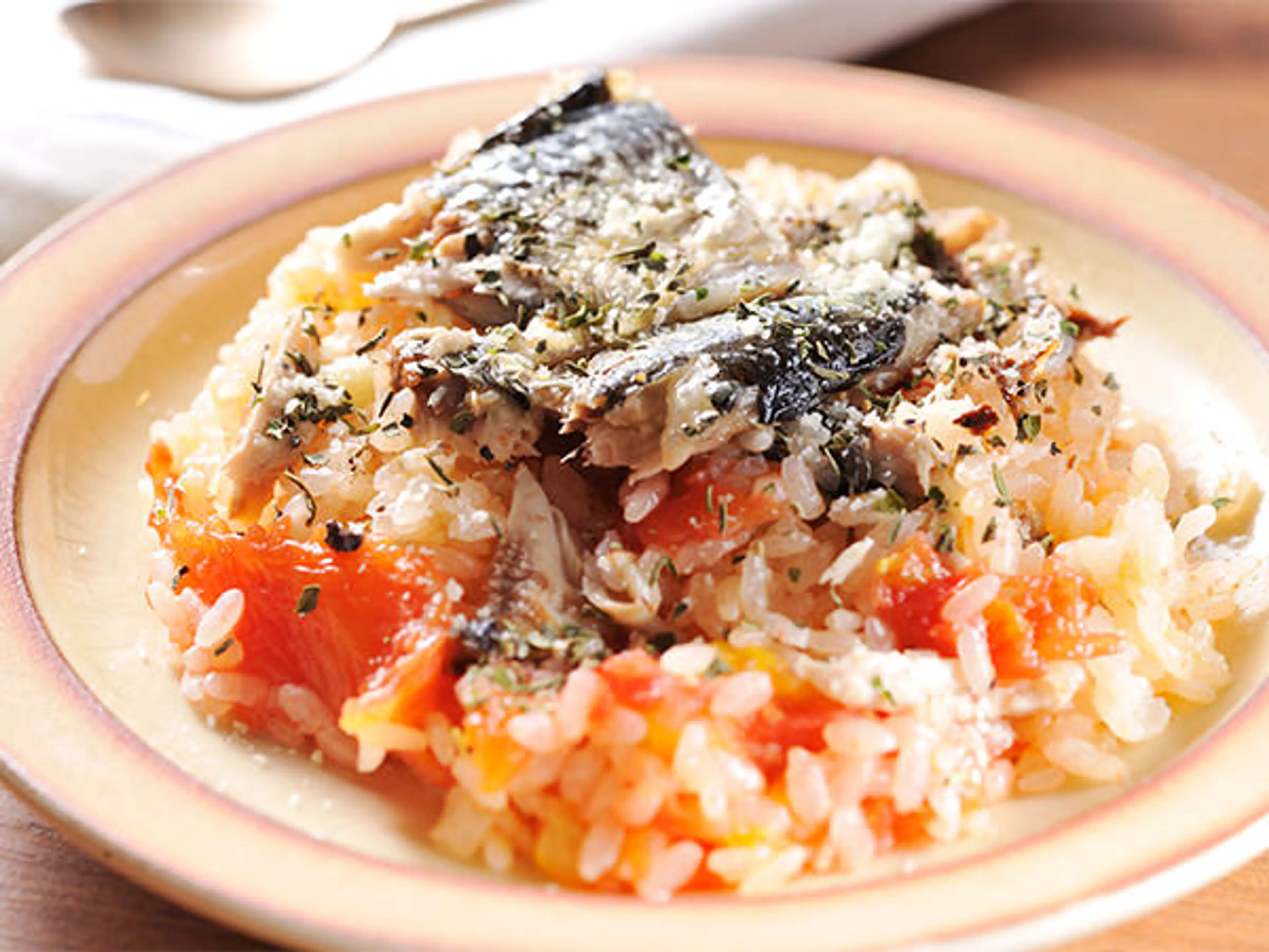 Sanma & Tomato Rice 「さんまと丸ごとトマトの炊き込みご飯」