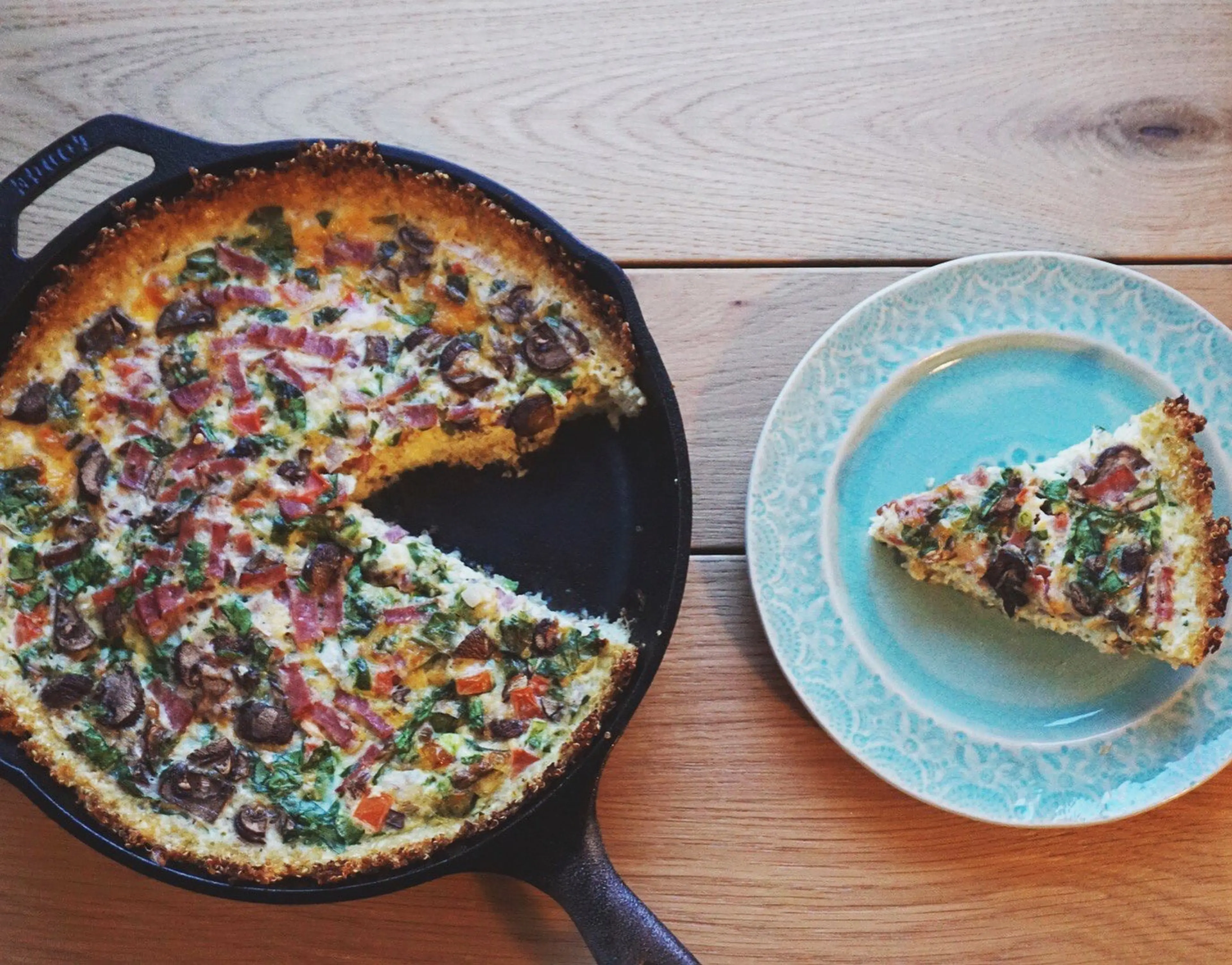 Cauliflower-Crust Quiche.
