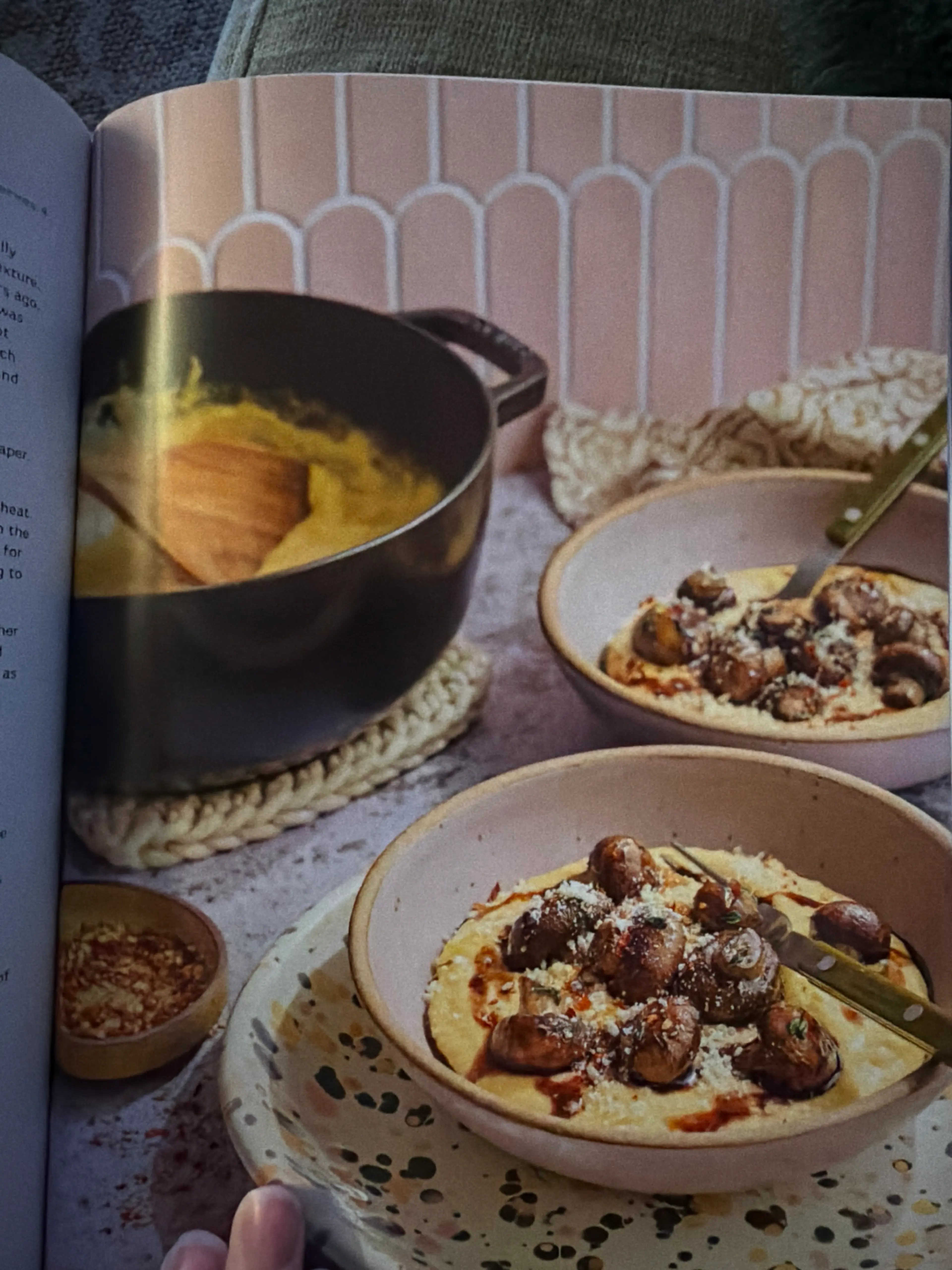 cheesy polenta WITH ROASTY BALSAMIC MUSHROOMS