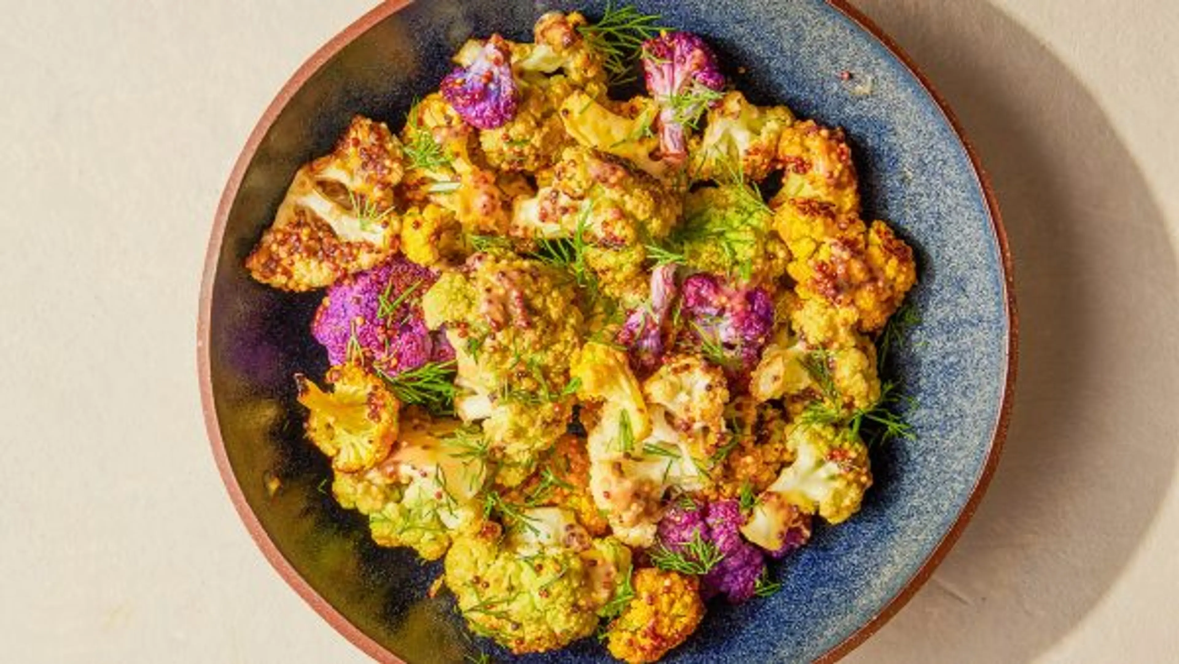 Mustard-Roasted Cauliflower with Dill