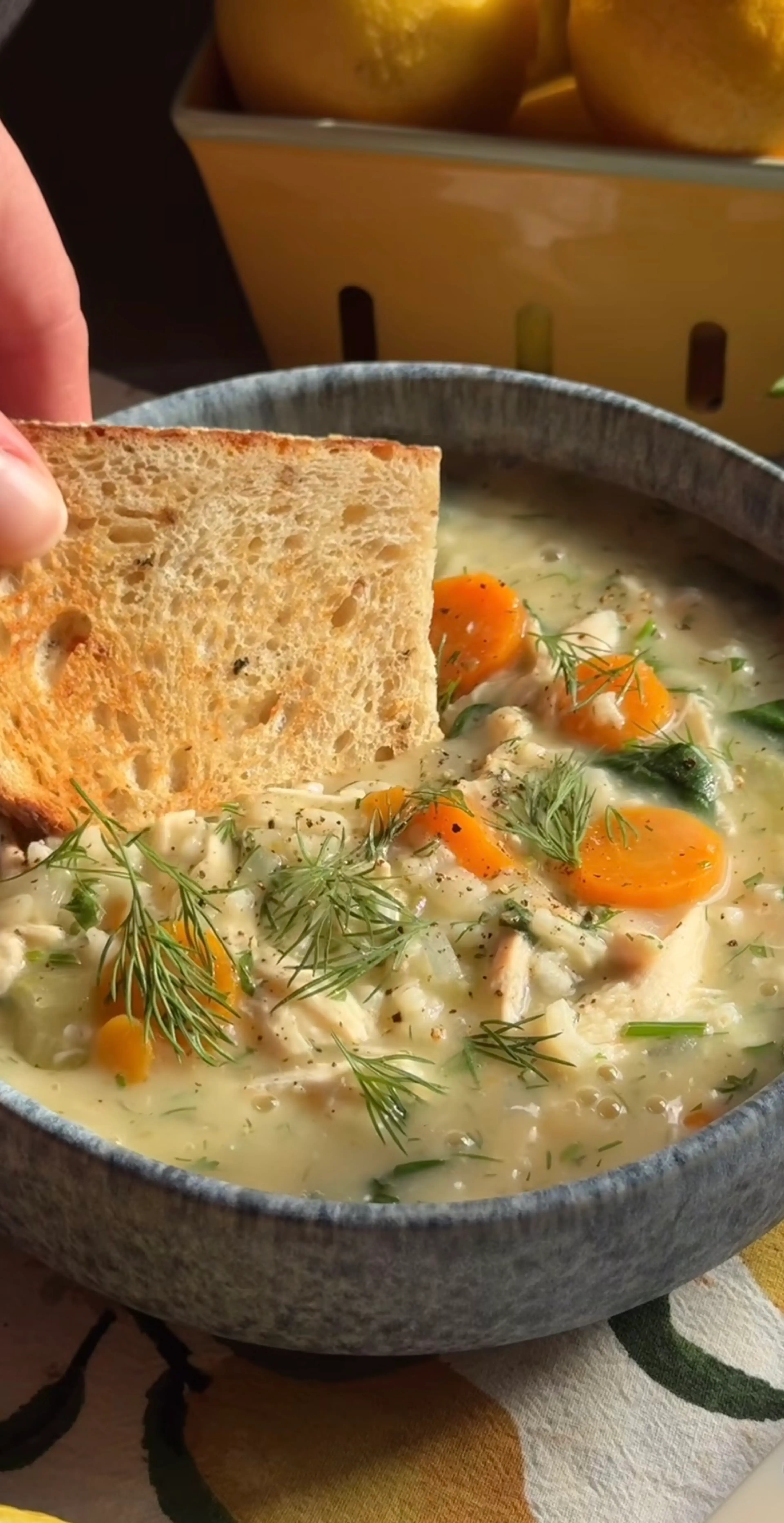 Creamy Chicken Lemon Rice Soup