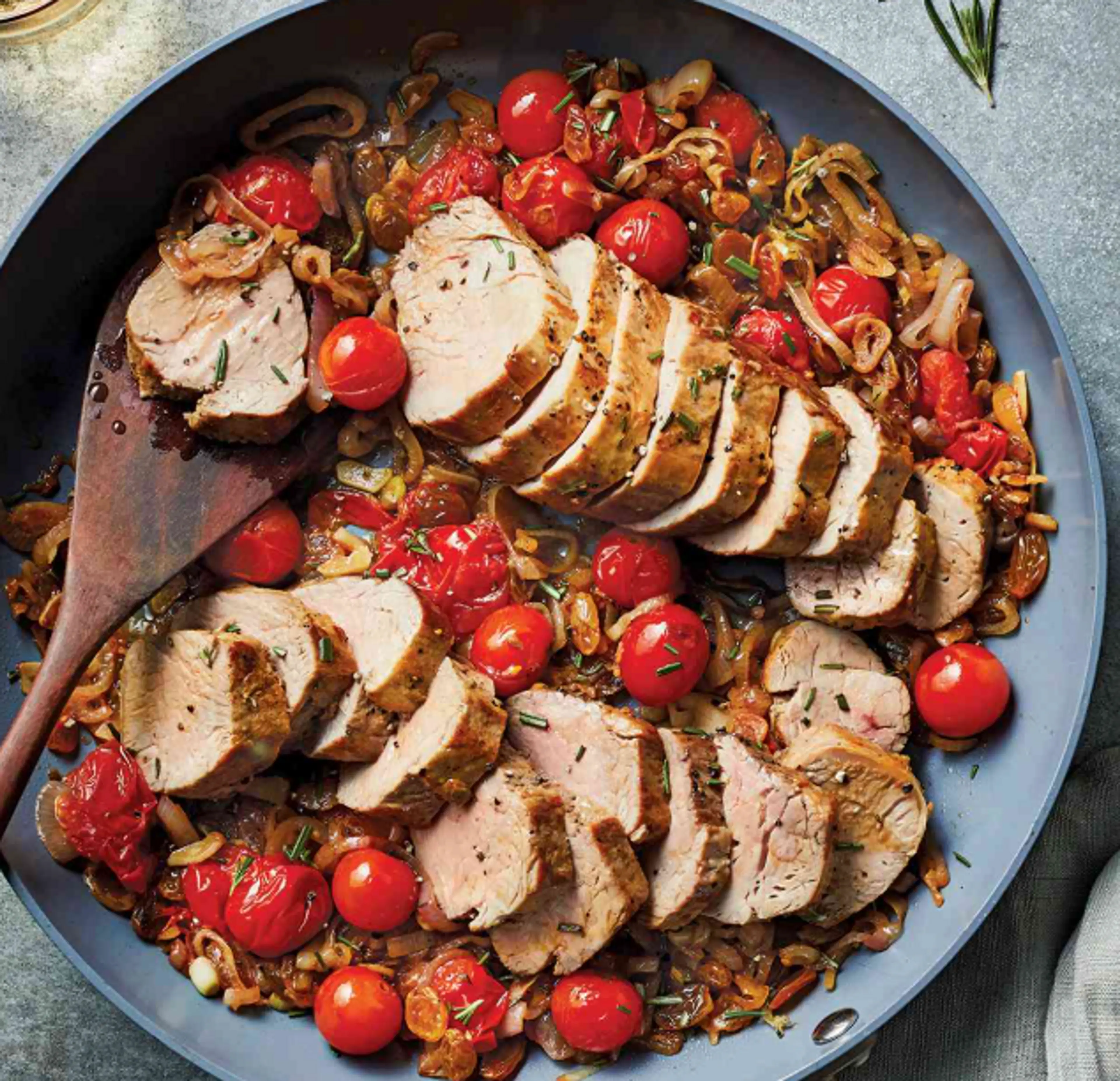 Pork Tenderloin And Balsamic Tomatoes [Tom]