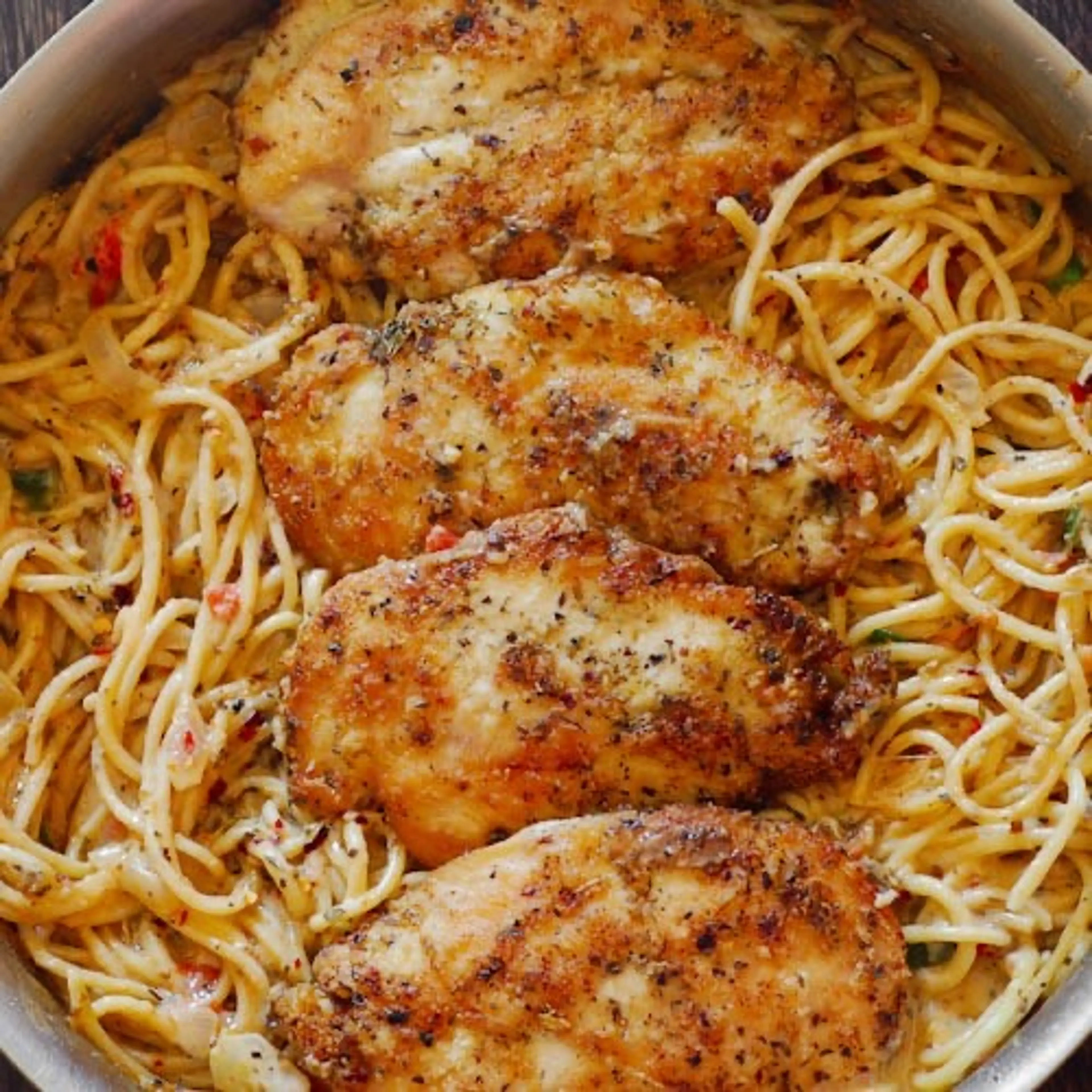 Italian Chicken Pasta in Creamy White Wine Parmesan Cheese S