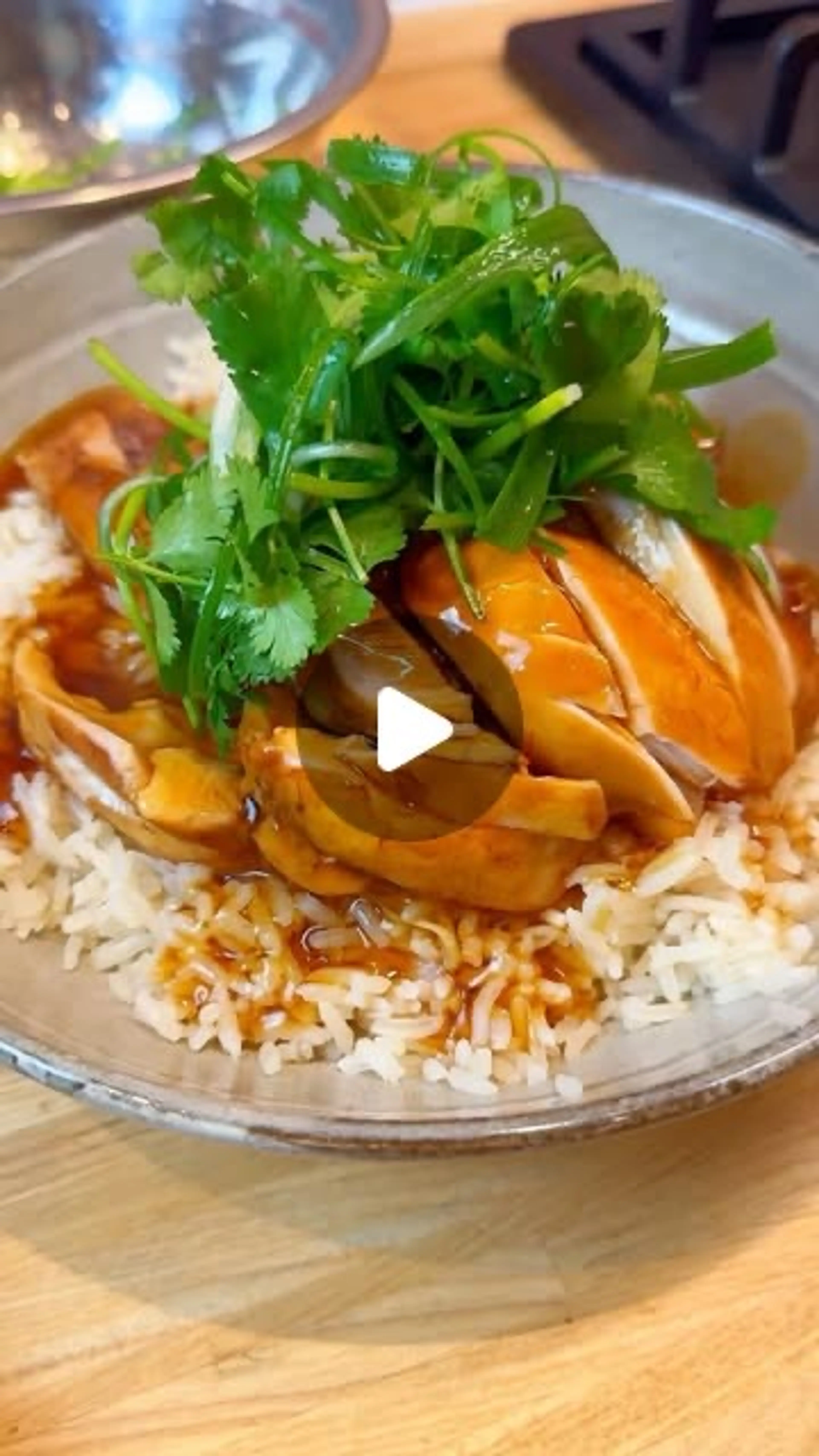 Long Day? Soy Braised Chicken Rice and Gravy W/ Spring Onion