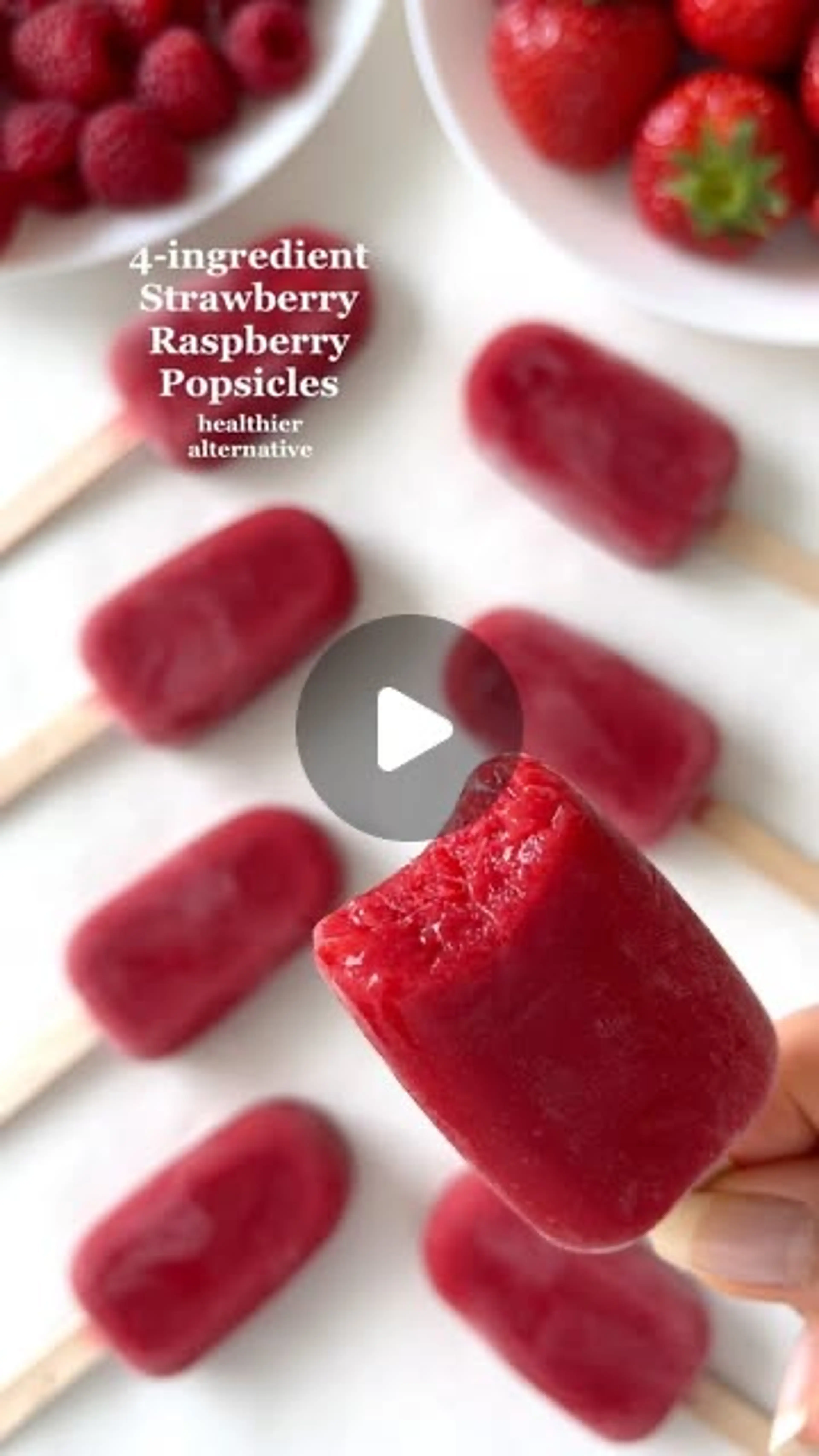 4-ingredient Strawberry Raspberry Popsicles