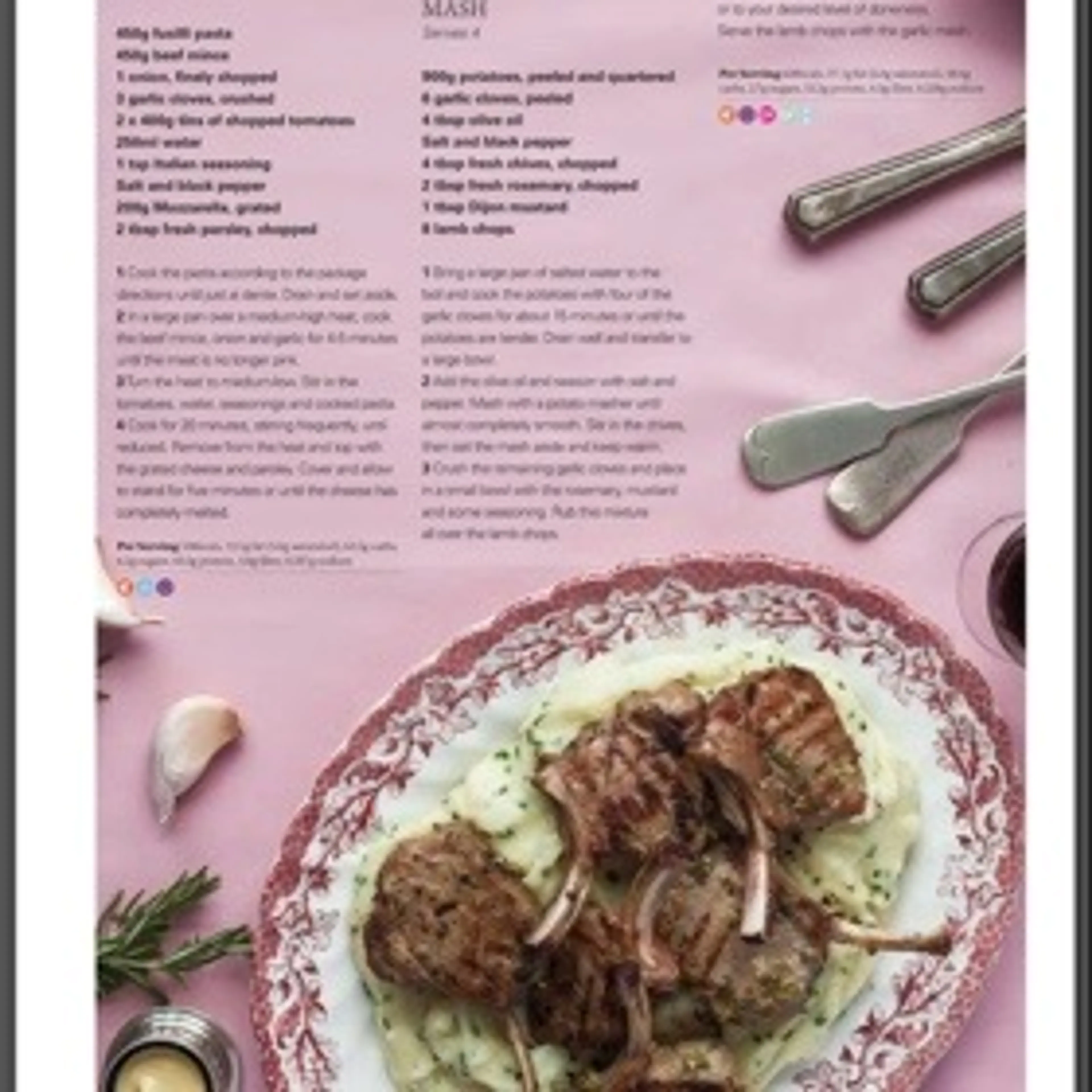 MUSTARD AND ROSEMARY LAMB CHOPS WITH GARLIC  MASH