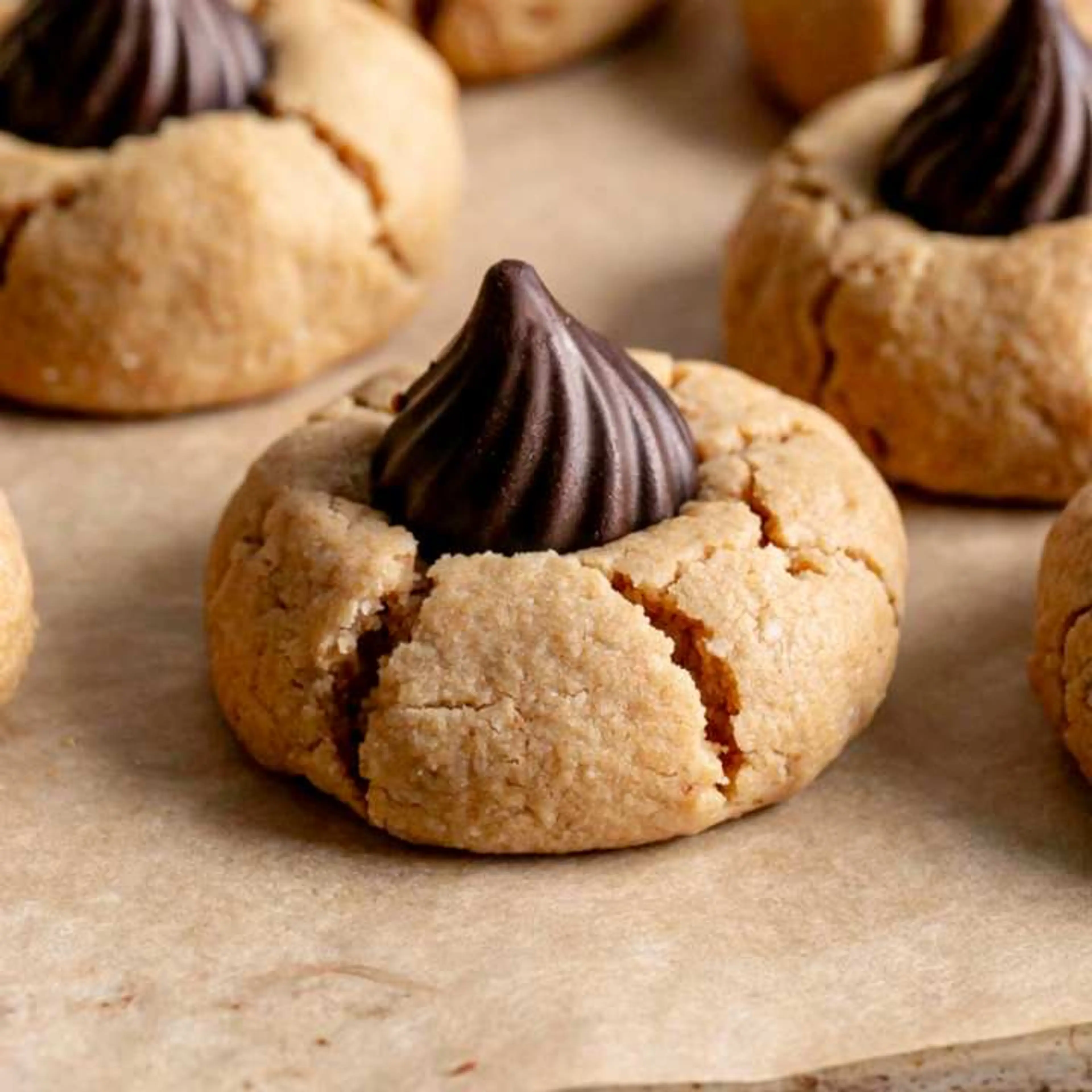Almond Flour Peanut Butter Blossom Cookies