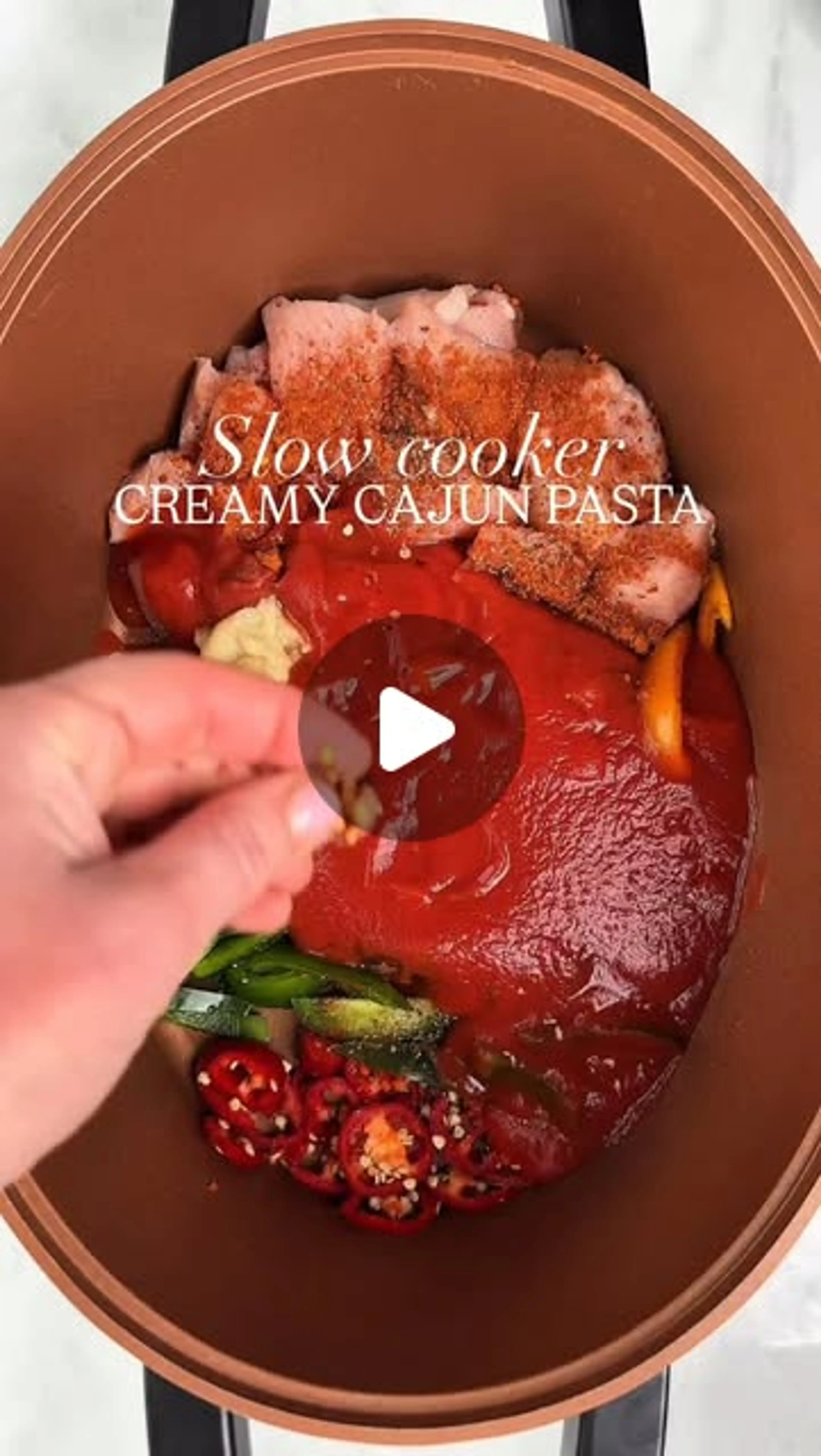 Slow Cooker Creamy Cajun Chicken Pasta