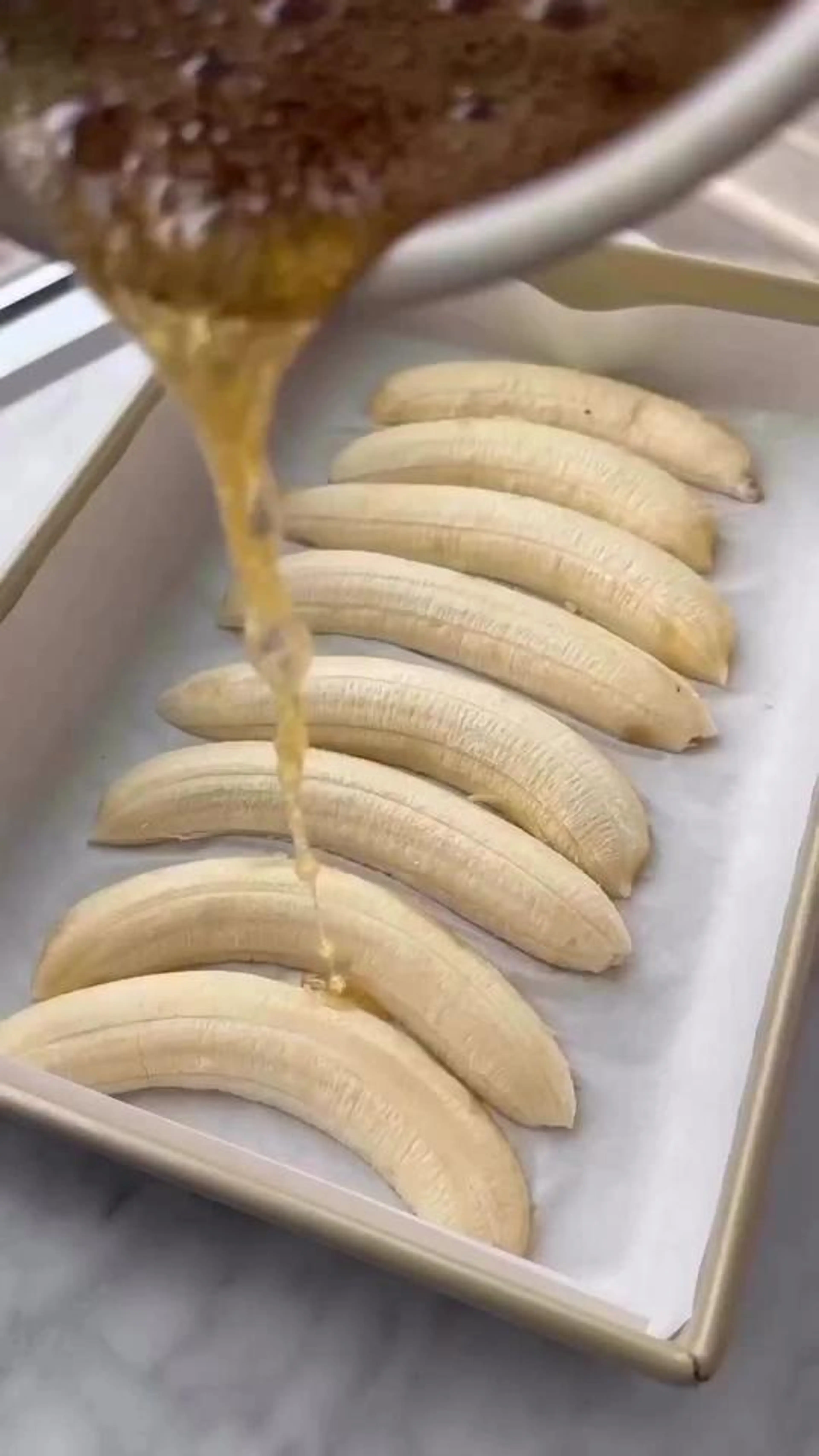 Upside Down Peanut Butter Banana Bread Bars