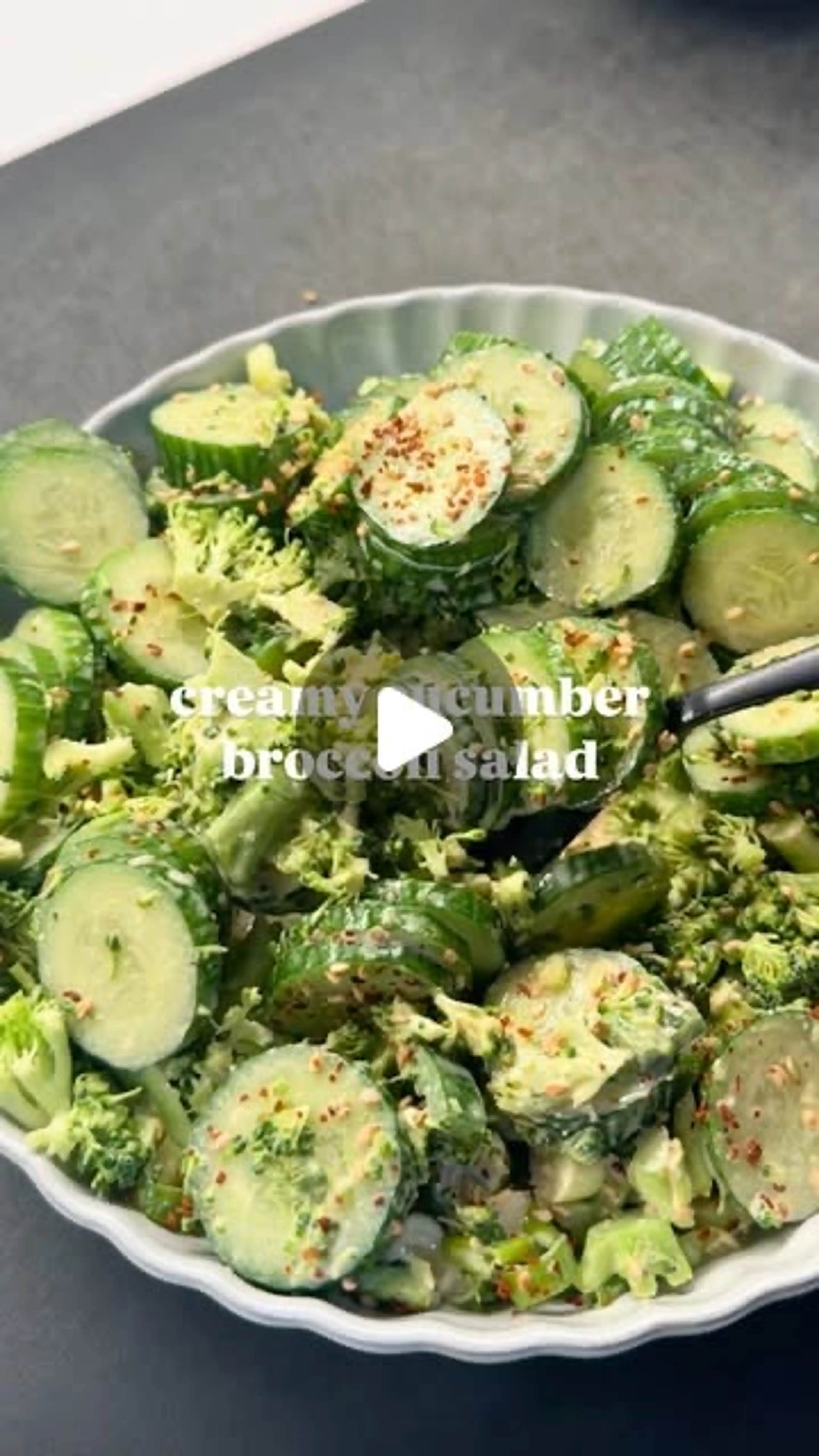 Creamy cucumber and broccoli salad