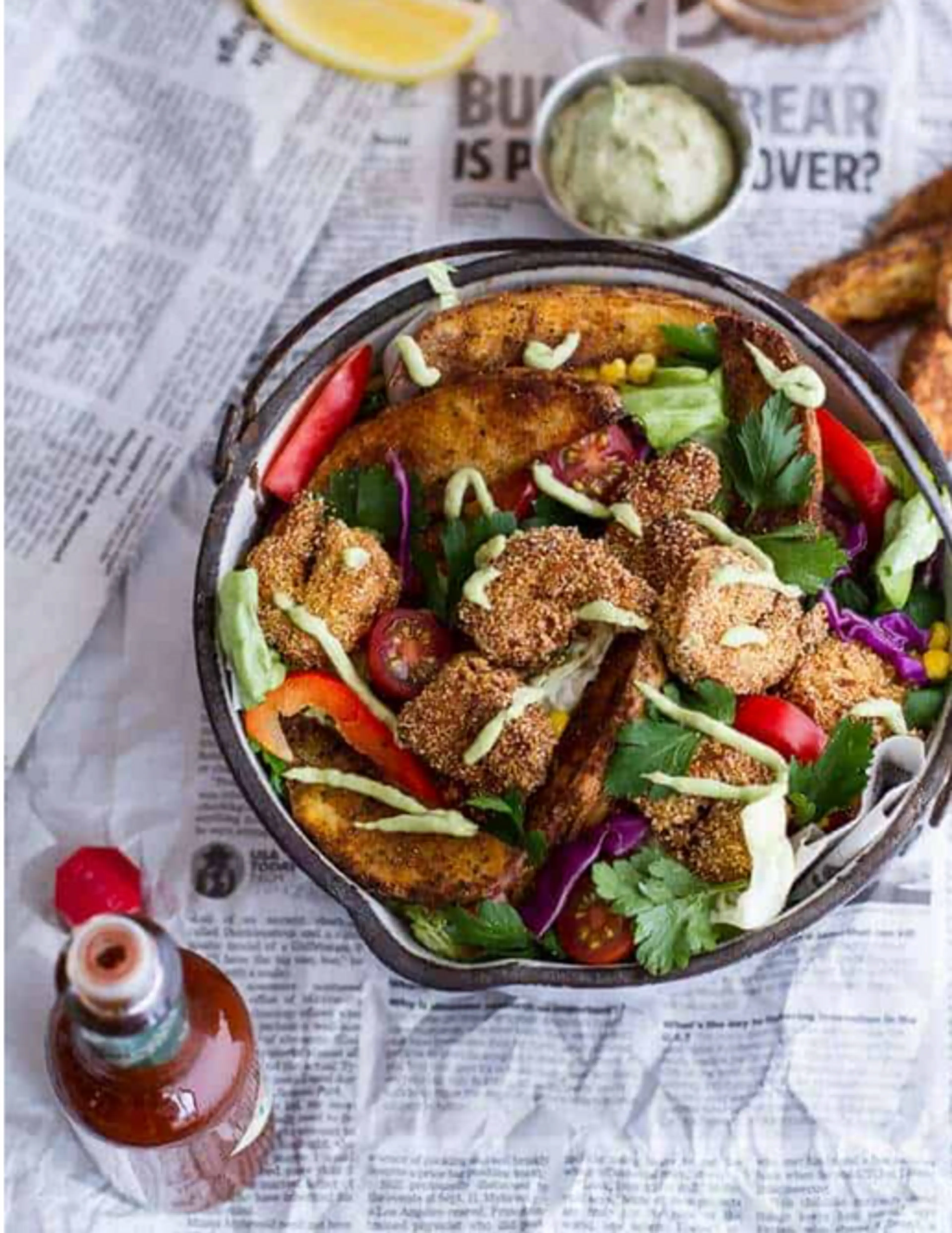Cajun Shrimp n Chips Po Boy Salad