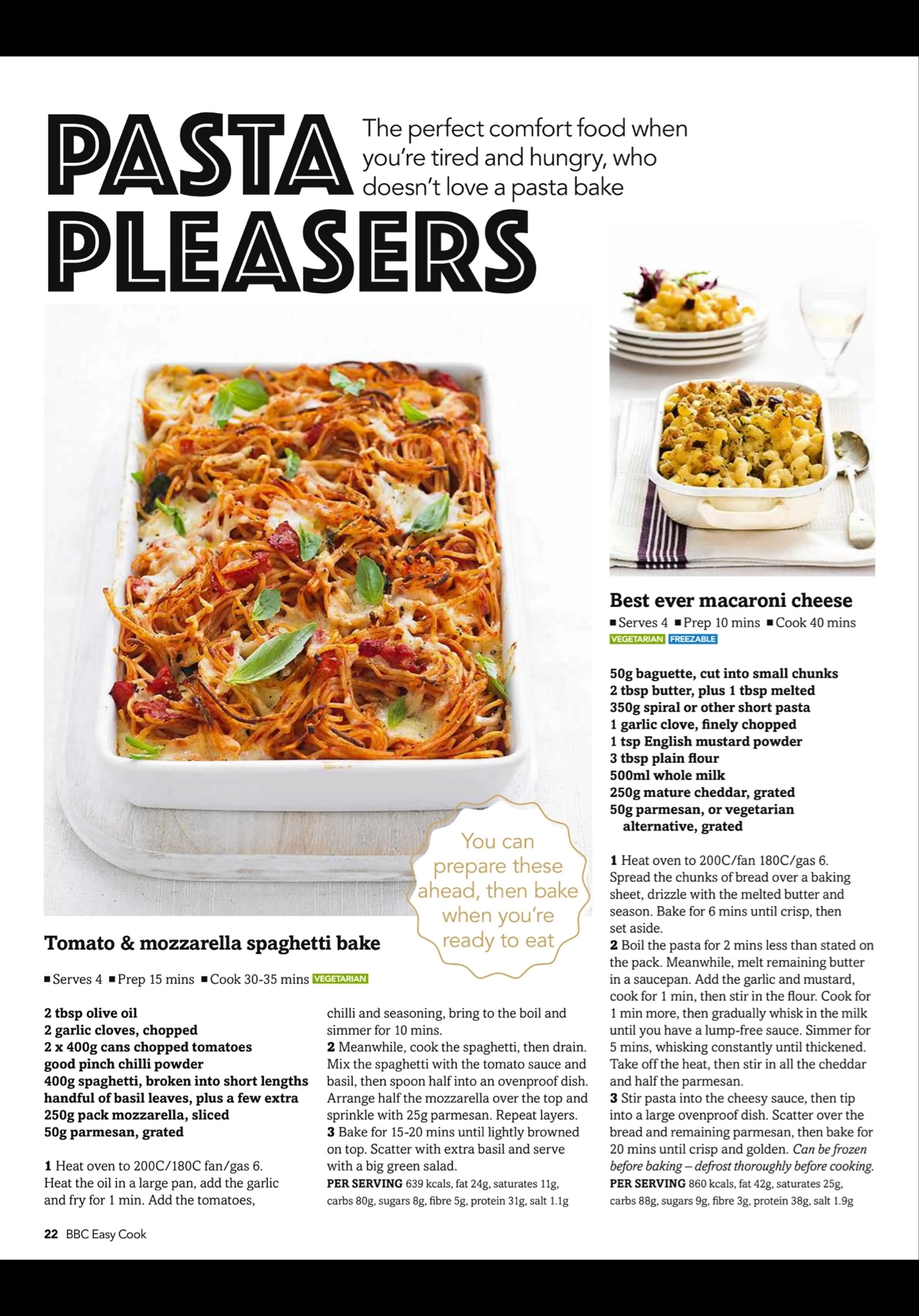 Tomato & mozzarella spaghetti bake