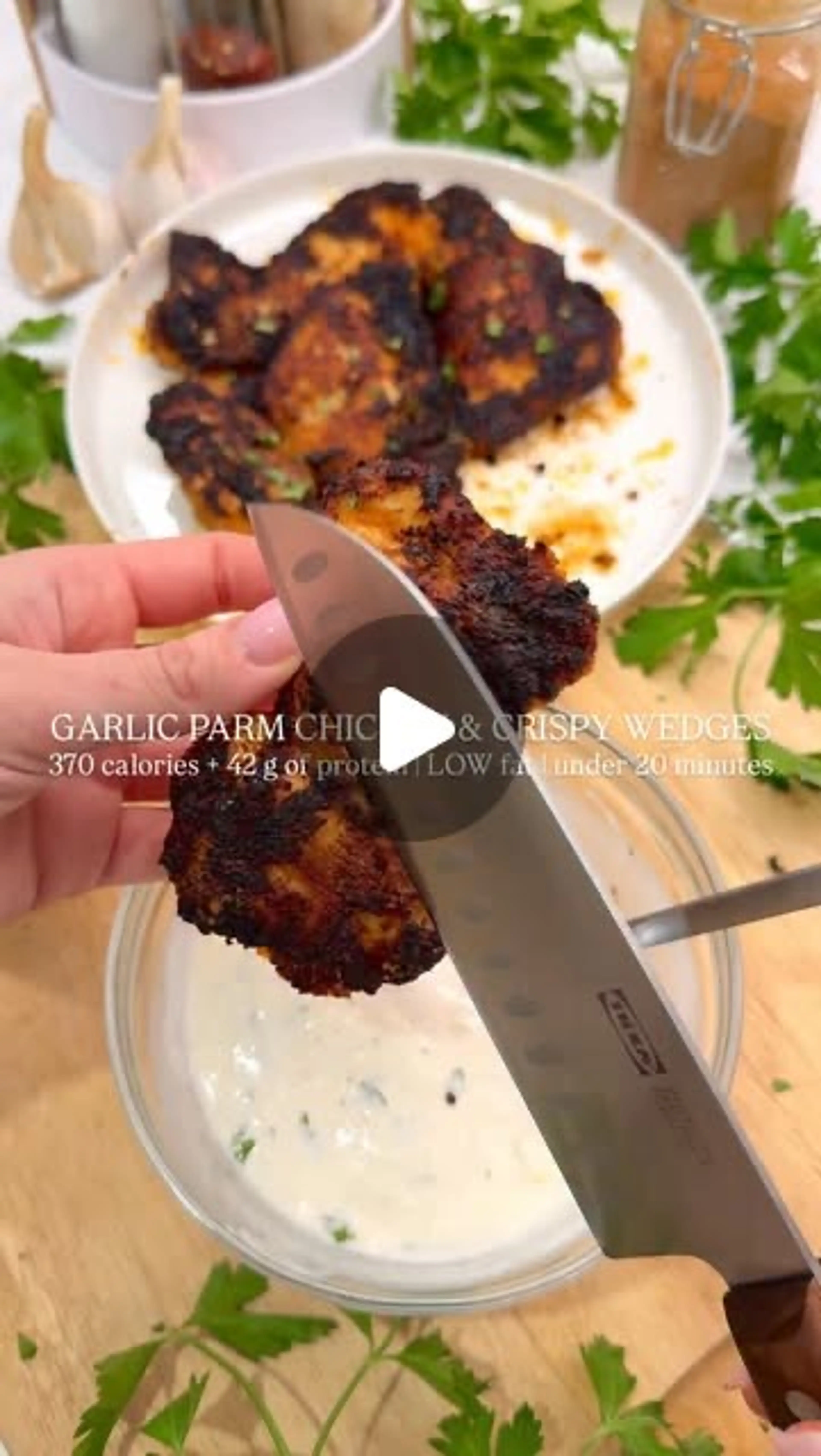 Garlic Parm Chicken & Crispy Wedges