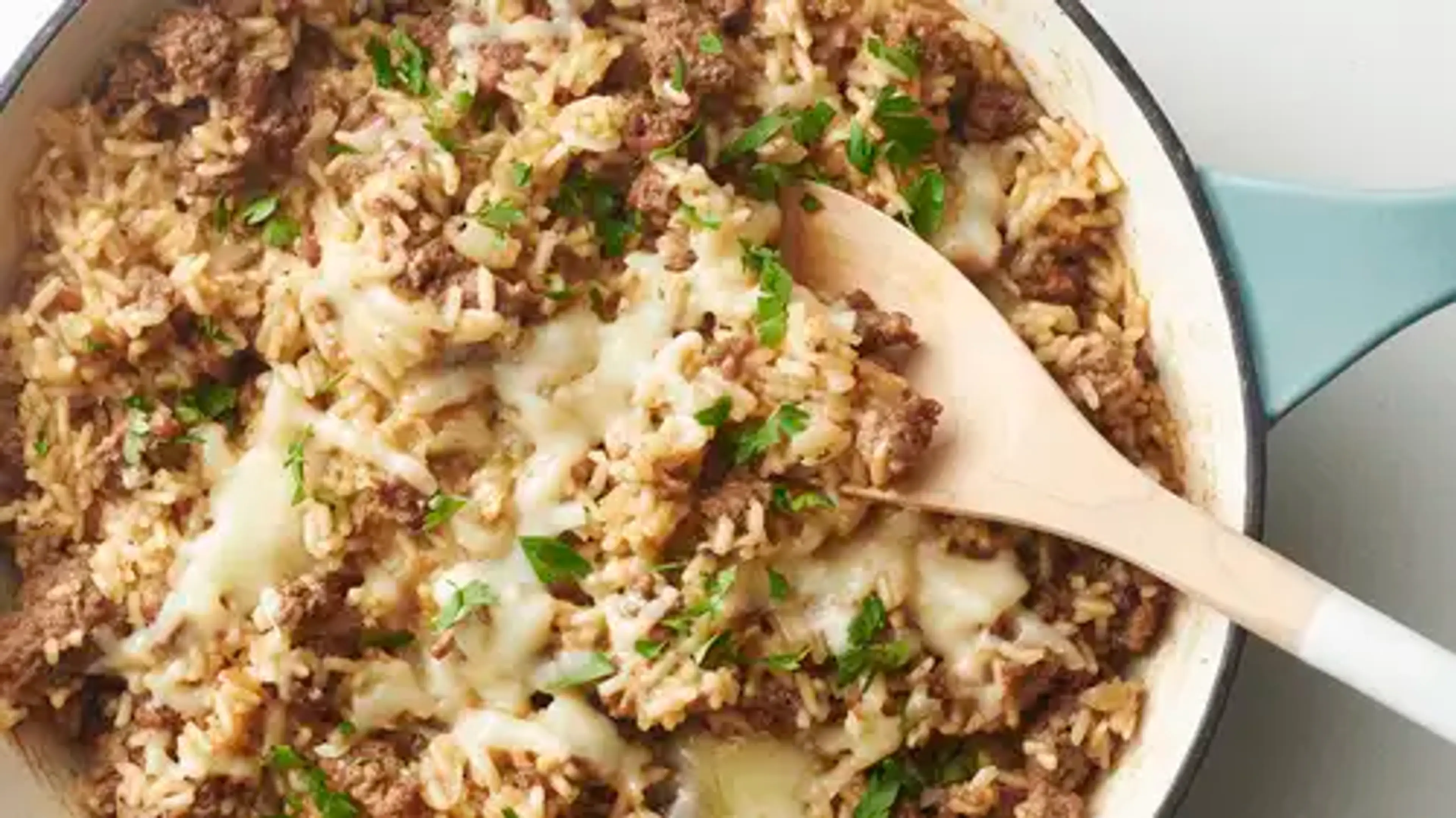 One-Pot French Onion Soup Rice Skillet
