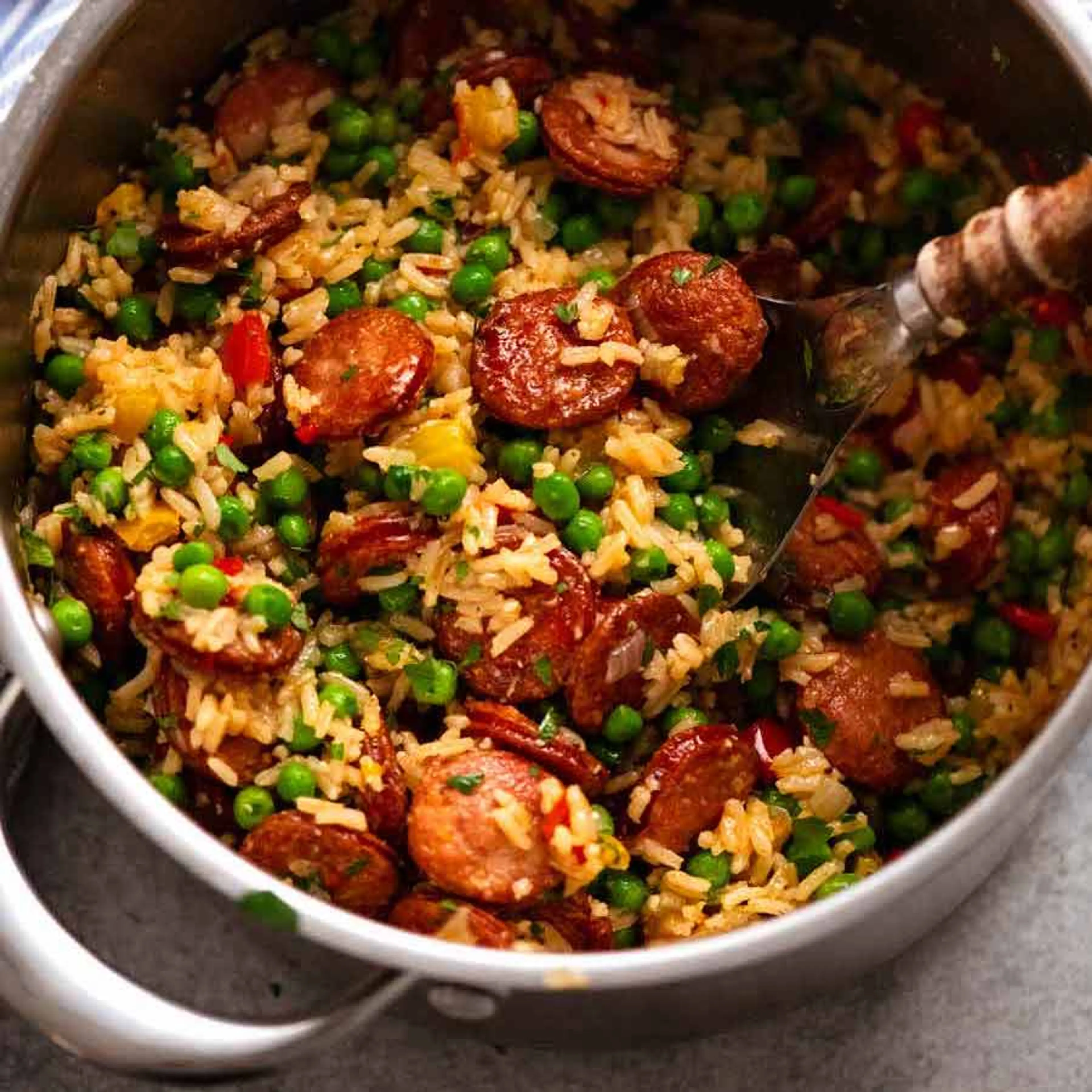 Smoked Sausage and Rice - easy one pot dinner!