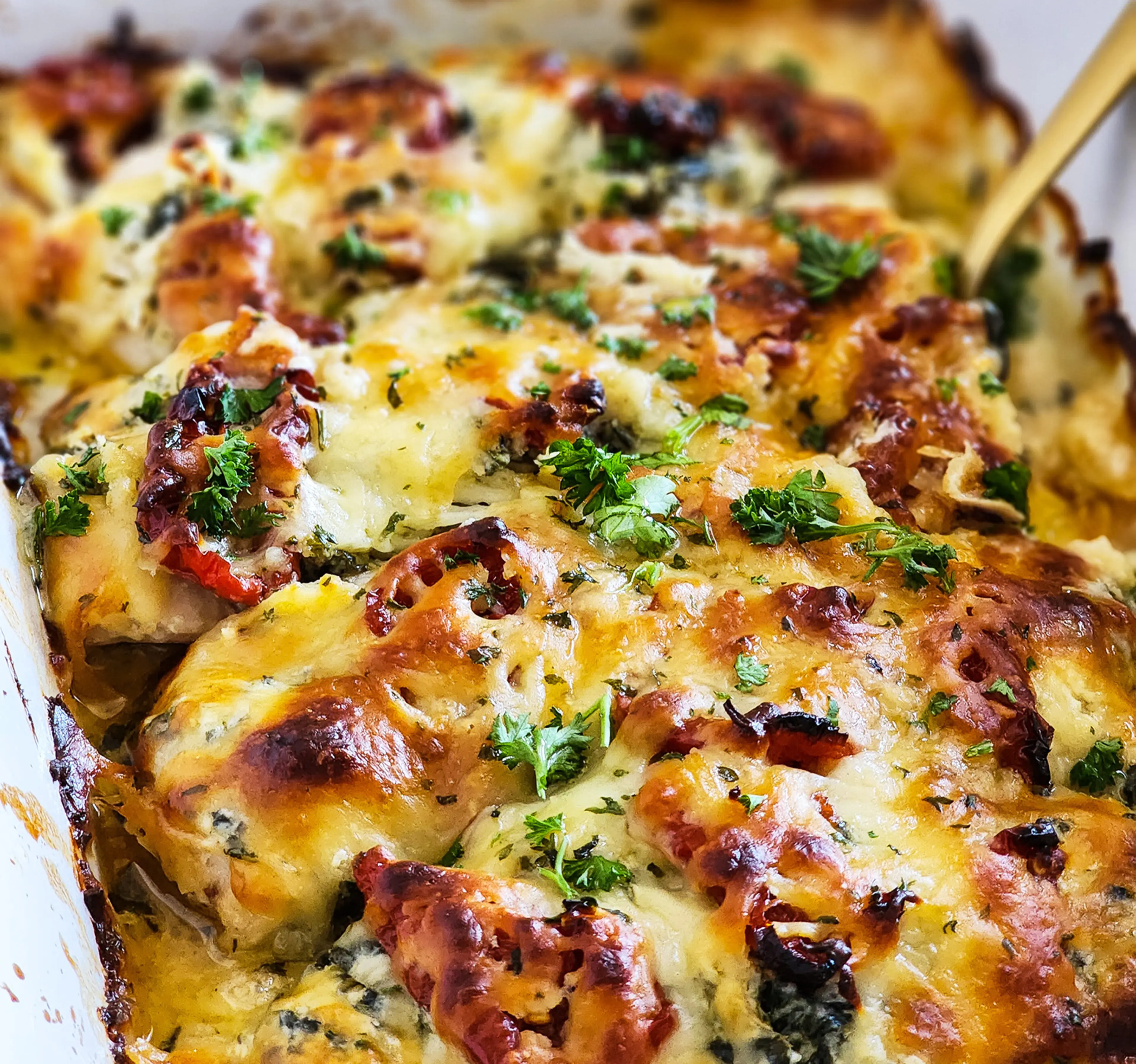 Creamy Tuscan Baked Chicken & Spinach