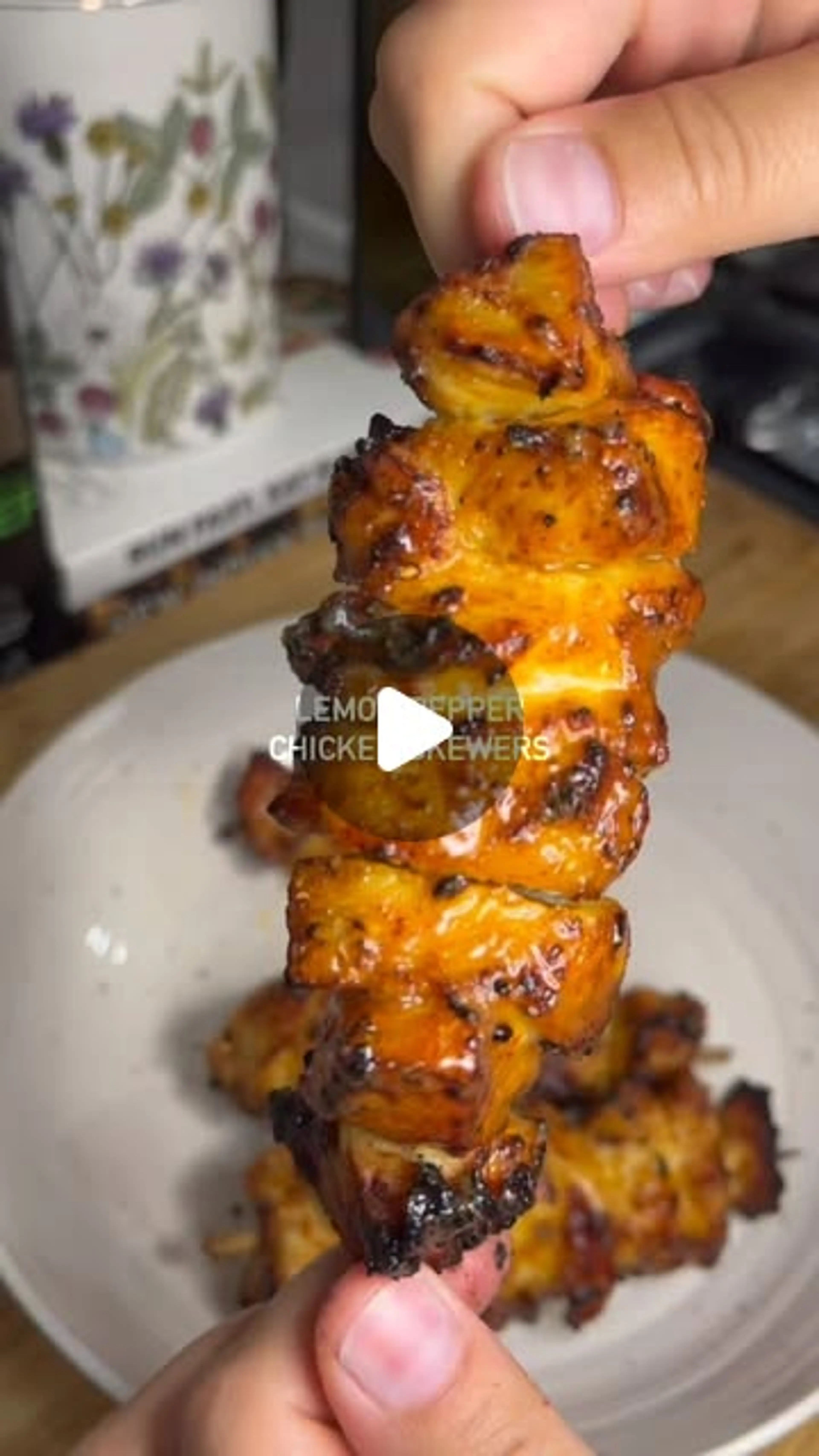 Air Fryer Lemon Pepper Chicken Skewers