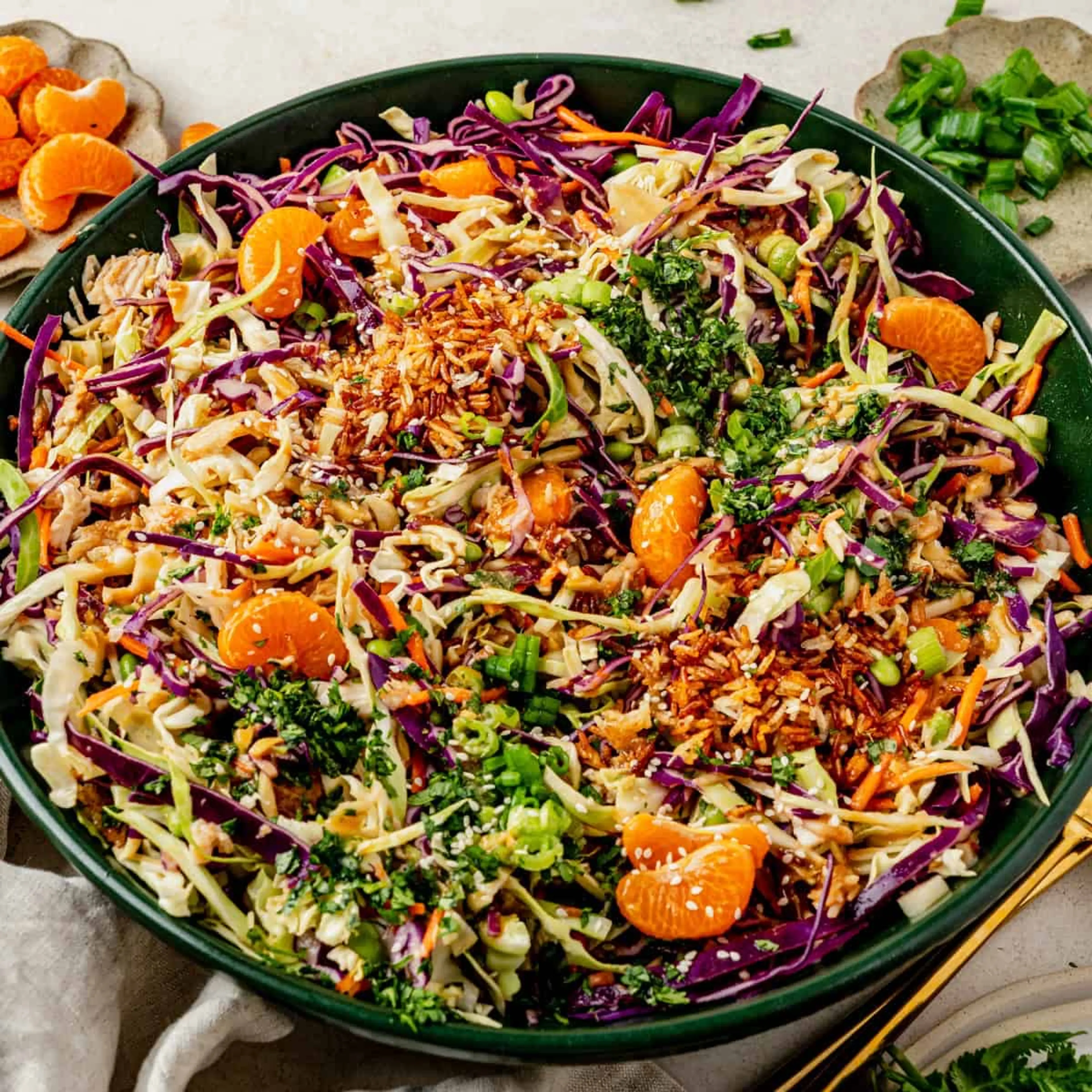 Mandarin Orange Chicken Salad with Crispy Rice